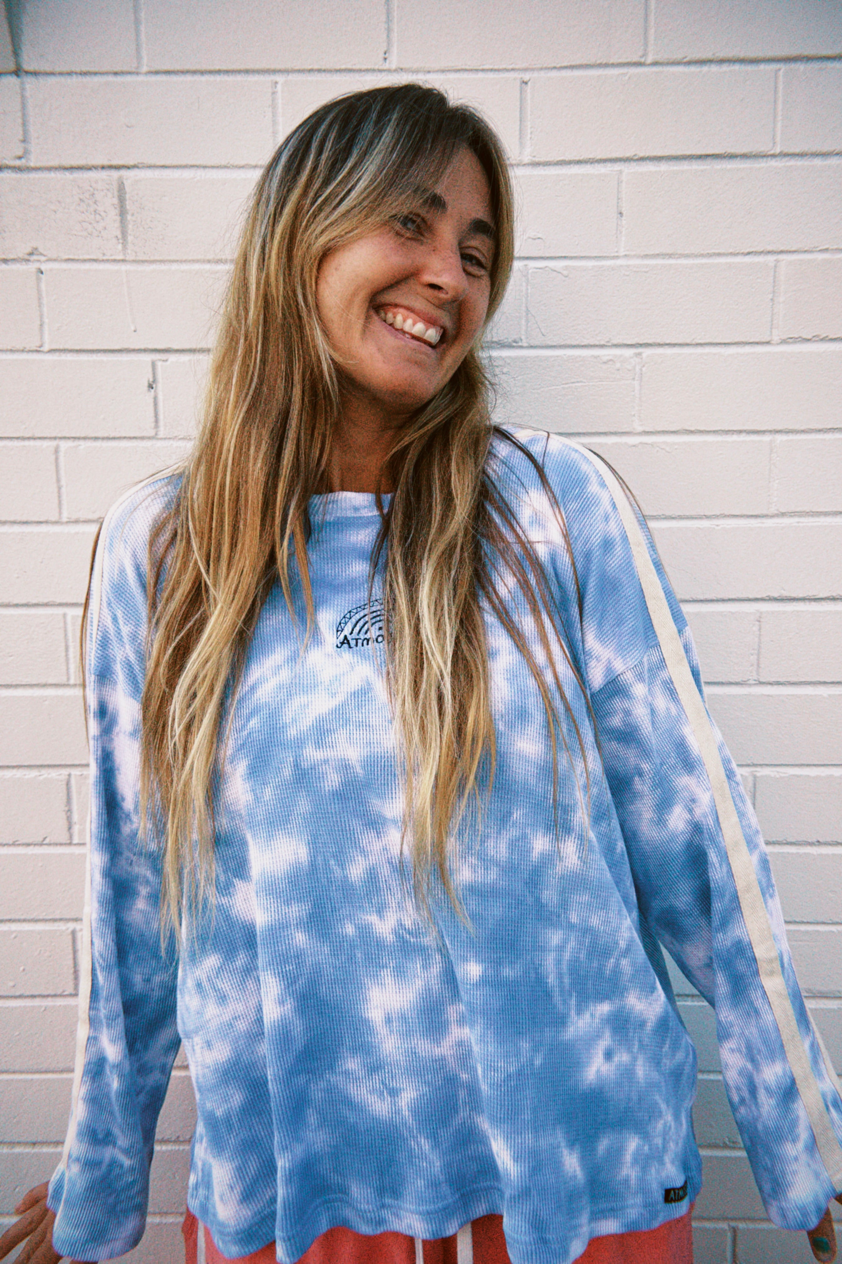 Lounge Long Sleeve Tee in Cloud Tie Dye - Atmosea