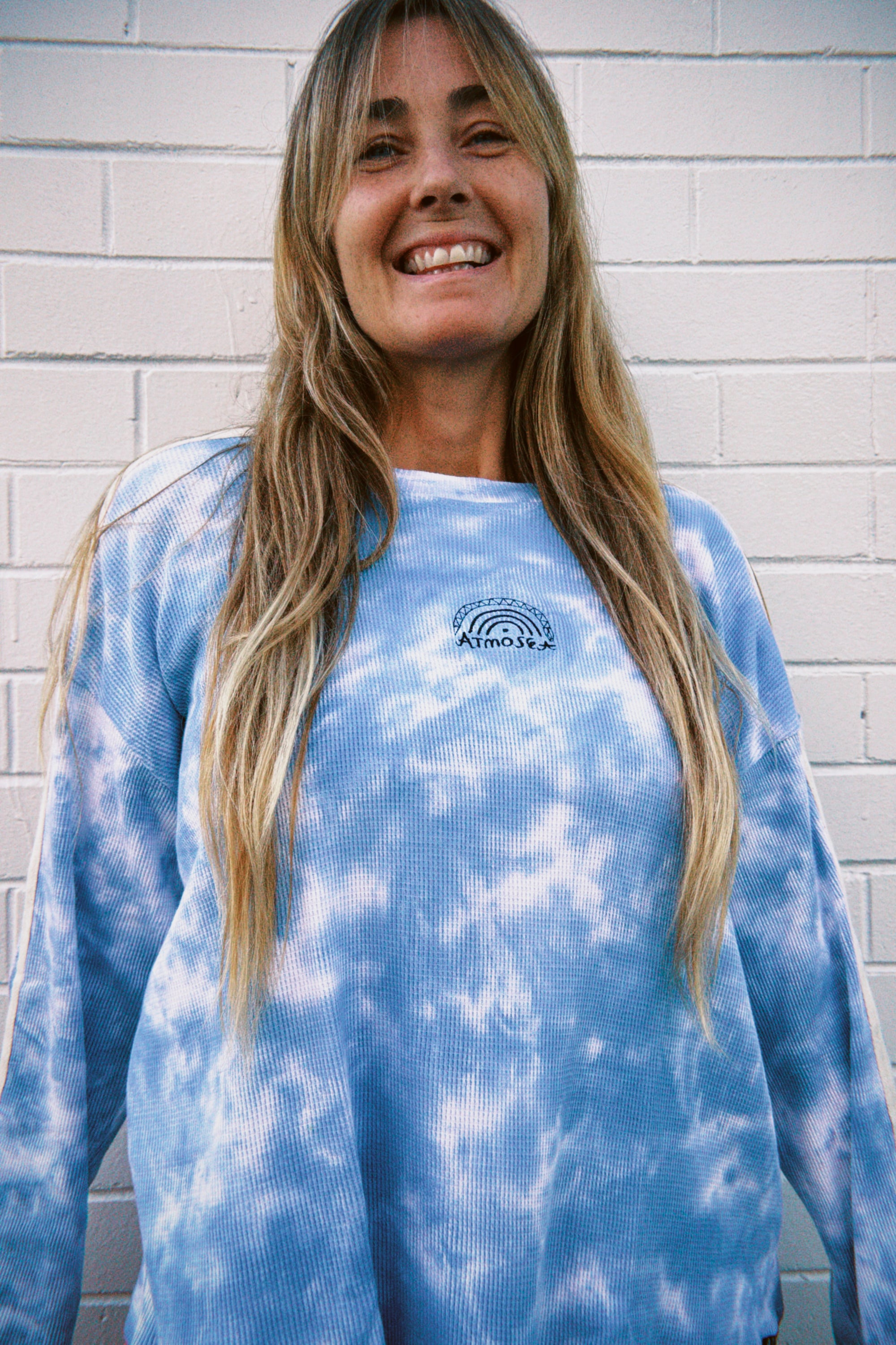 Lounge Long Sleeve Tee in Cloud Tie Dye - Atmosea