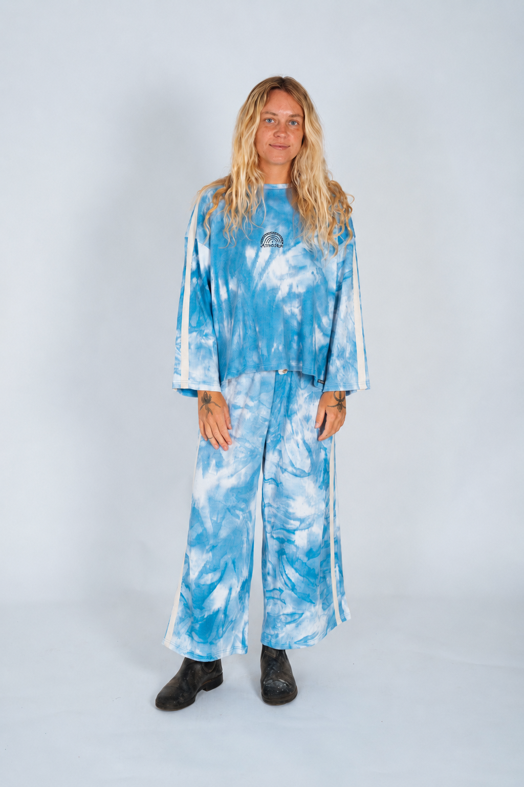 Lounge Long Sleeve Tee in Cloud Tie Dye - Atmosea
