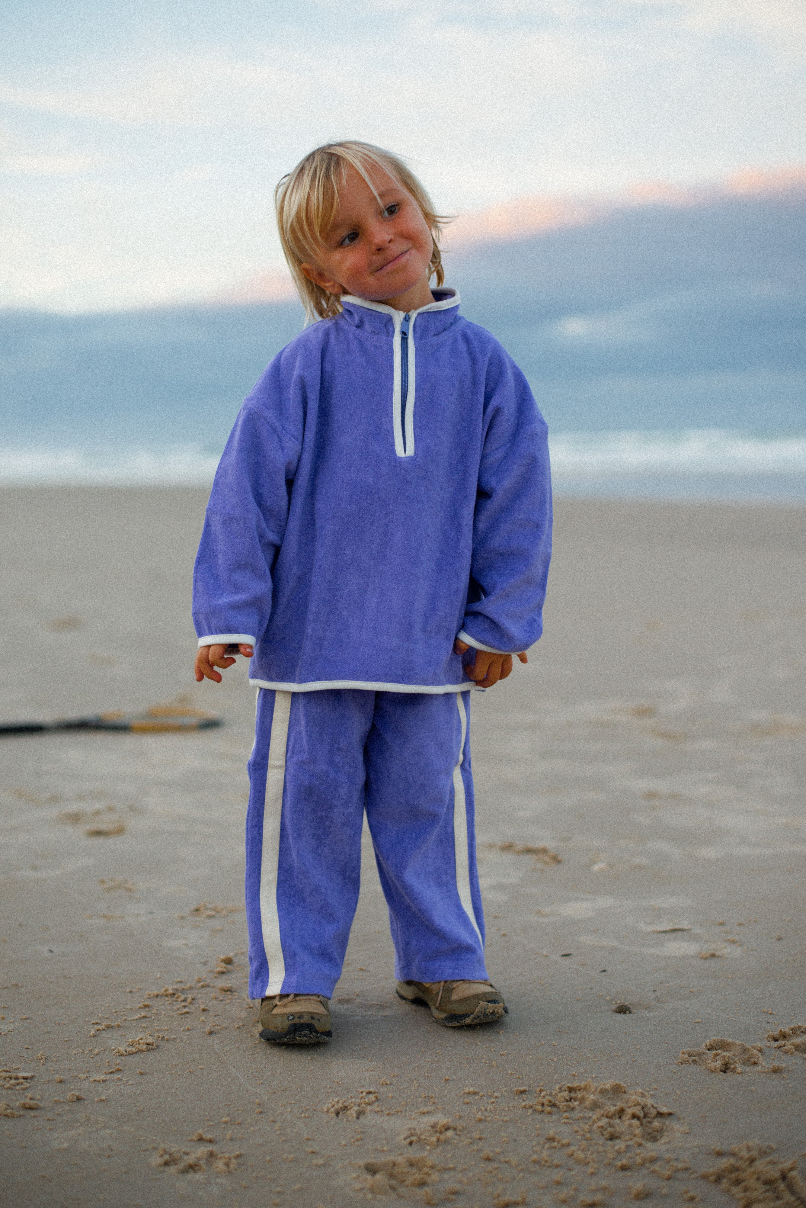 Mini Terry Jumper Zip in Lavander - Atmosea