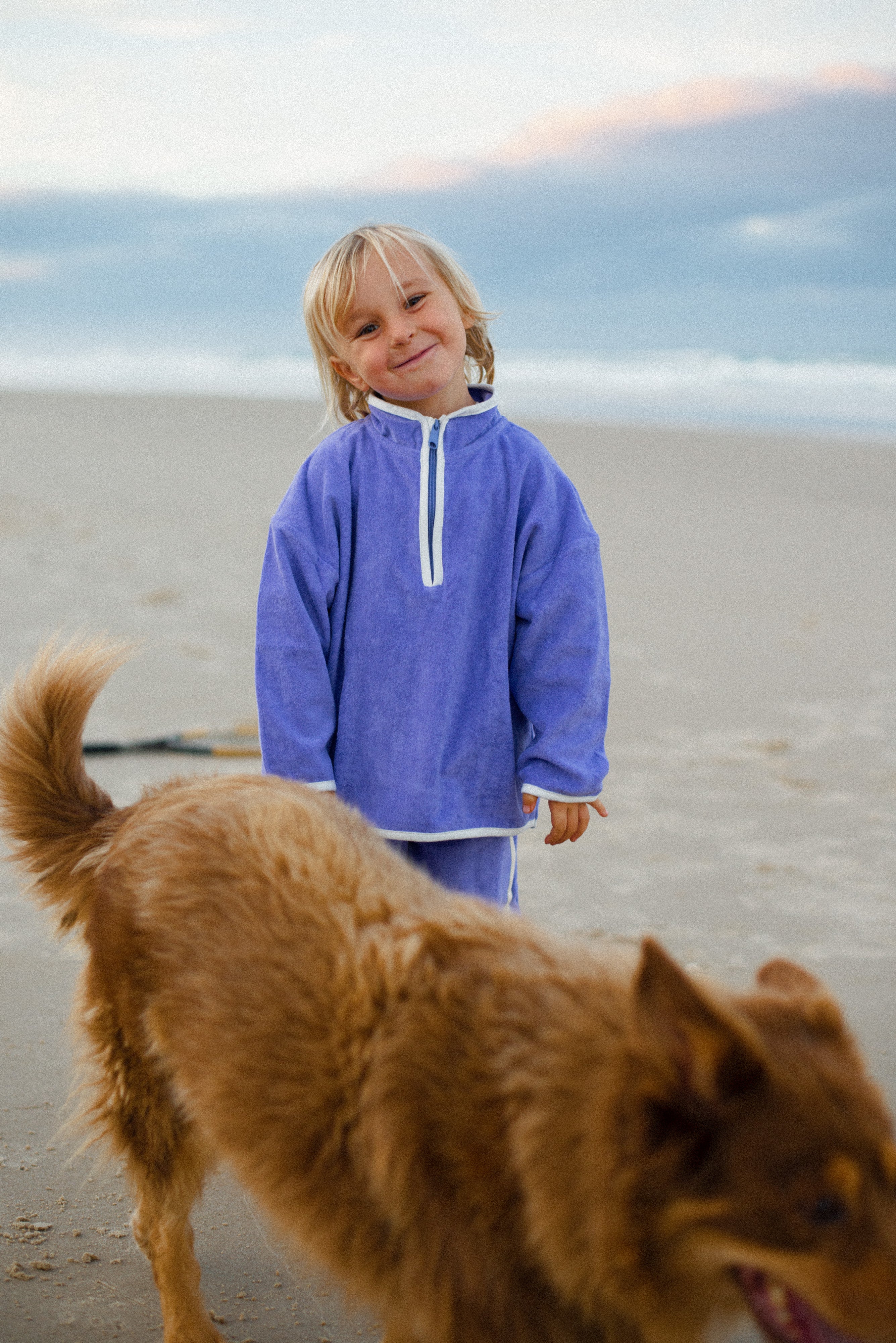 Mini Terry Jumper Zip in Lavander - Atmosea