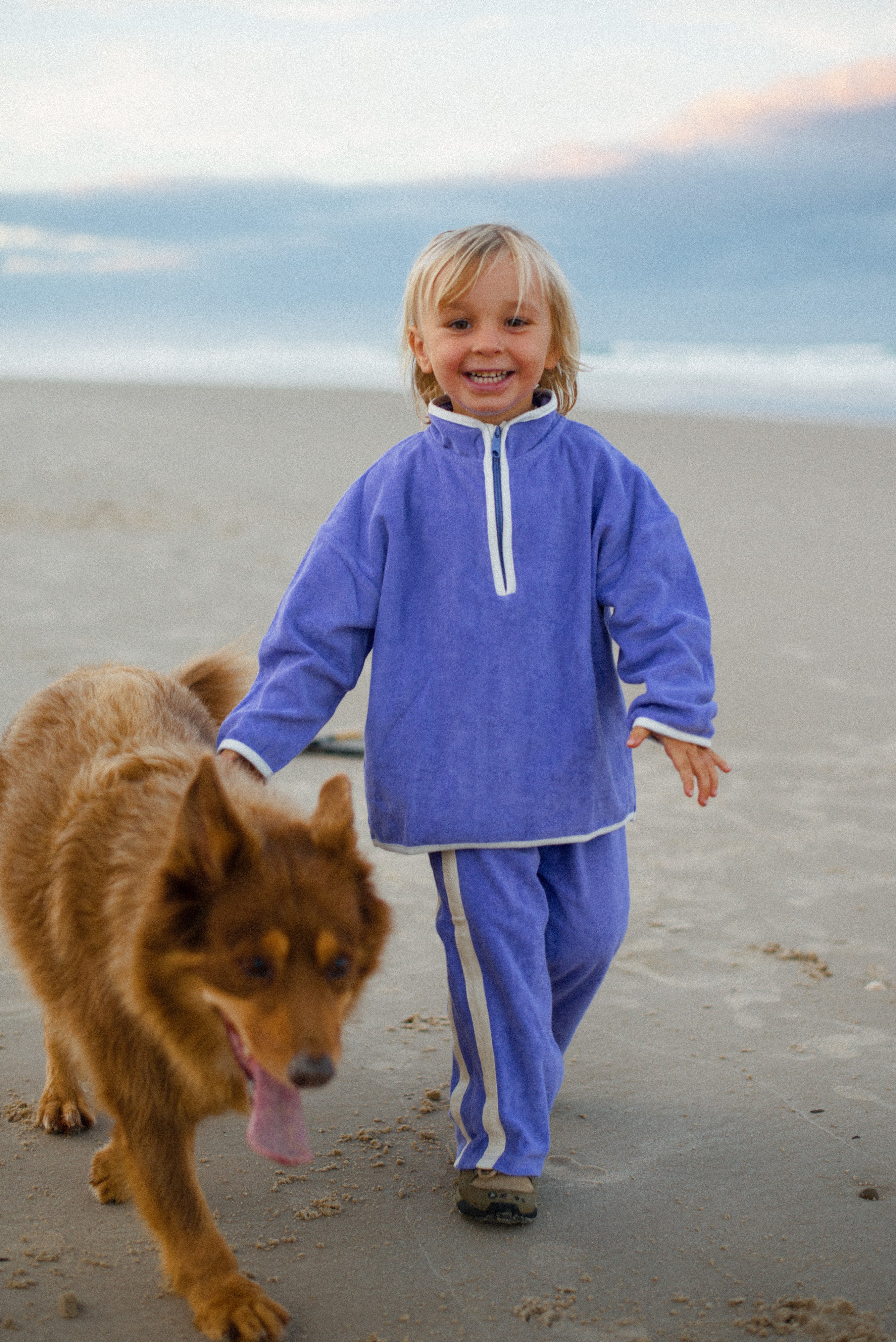 Mini Terry Jumper Zip in Lavander - Atmosea