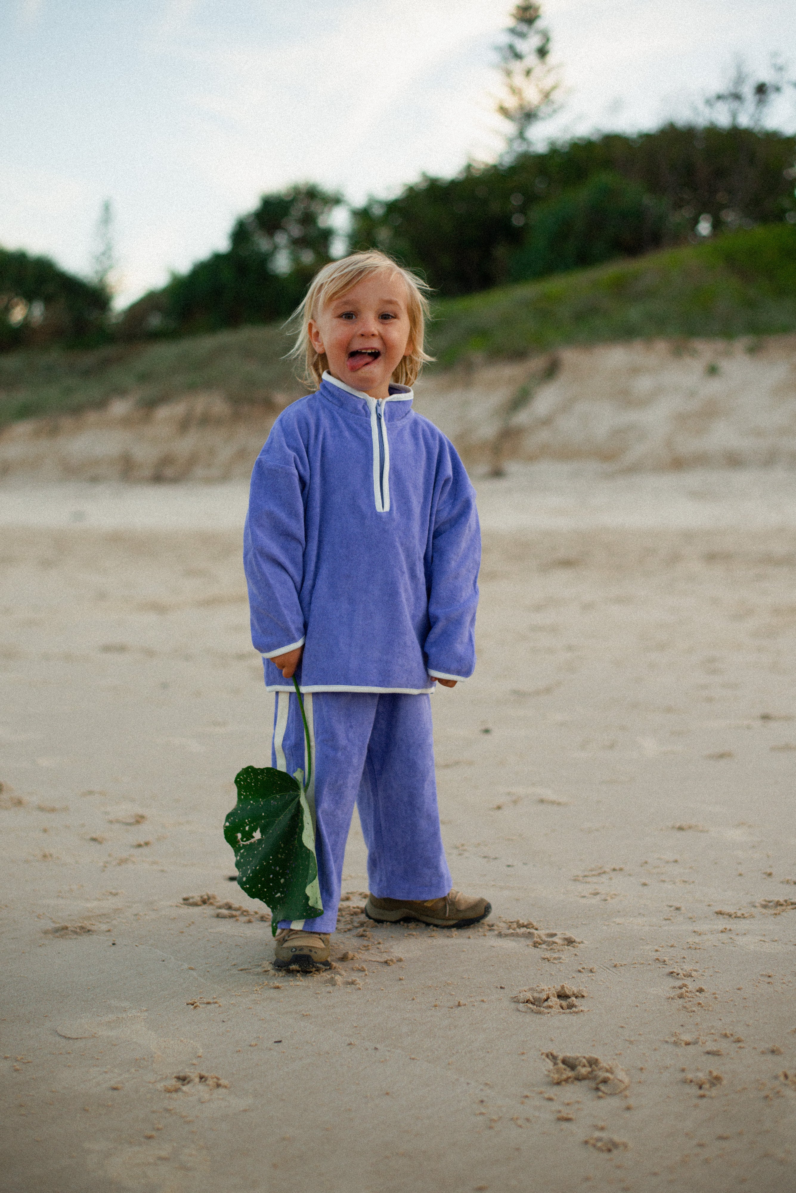 Mini Terry Jumper Zip in Lavander - Atmosea