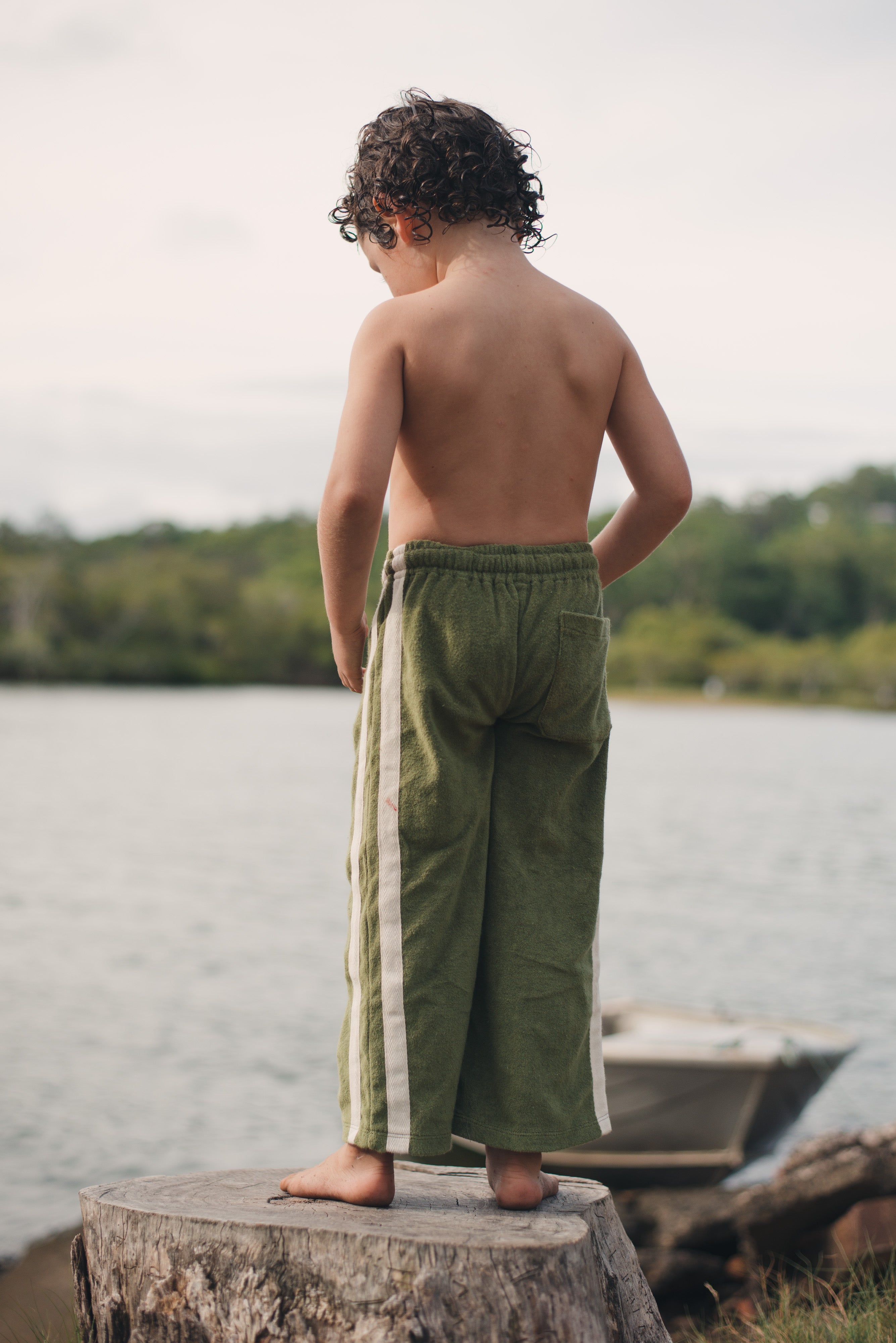 Mini Terry Pant in Olive - Atmosea