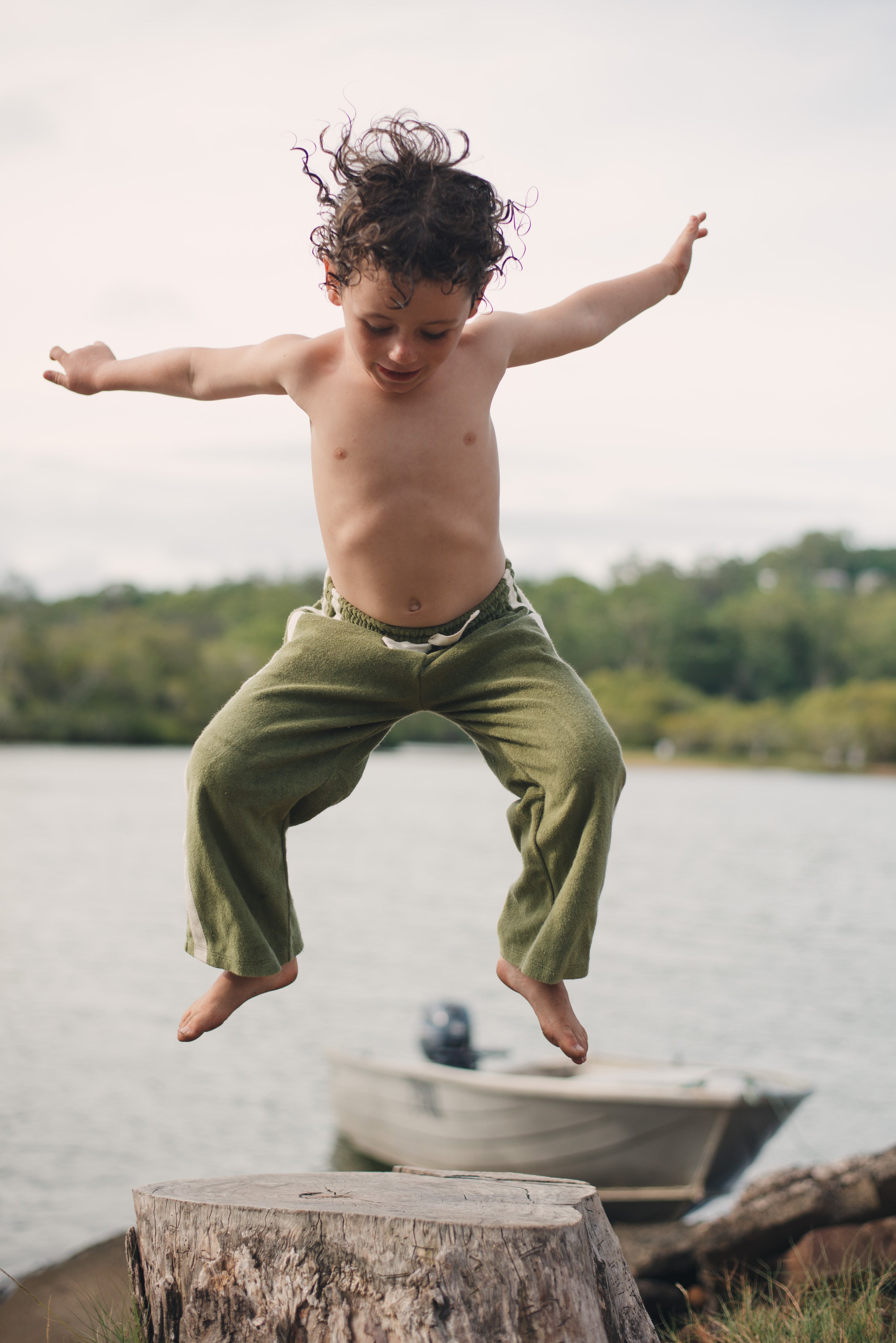 Mini Terry Pant in Olive - Atmosea