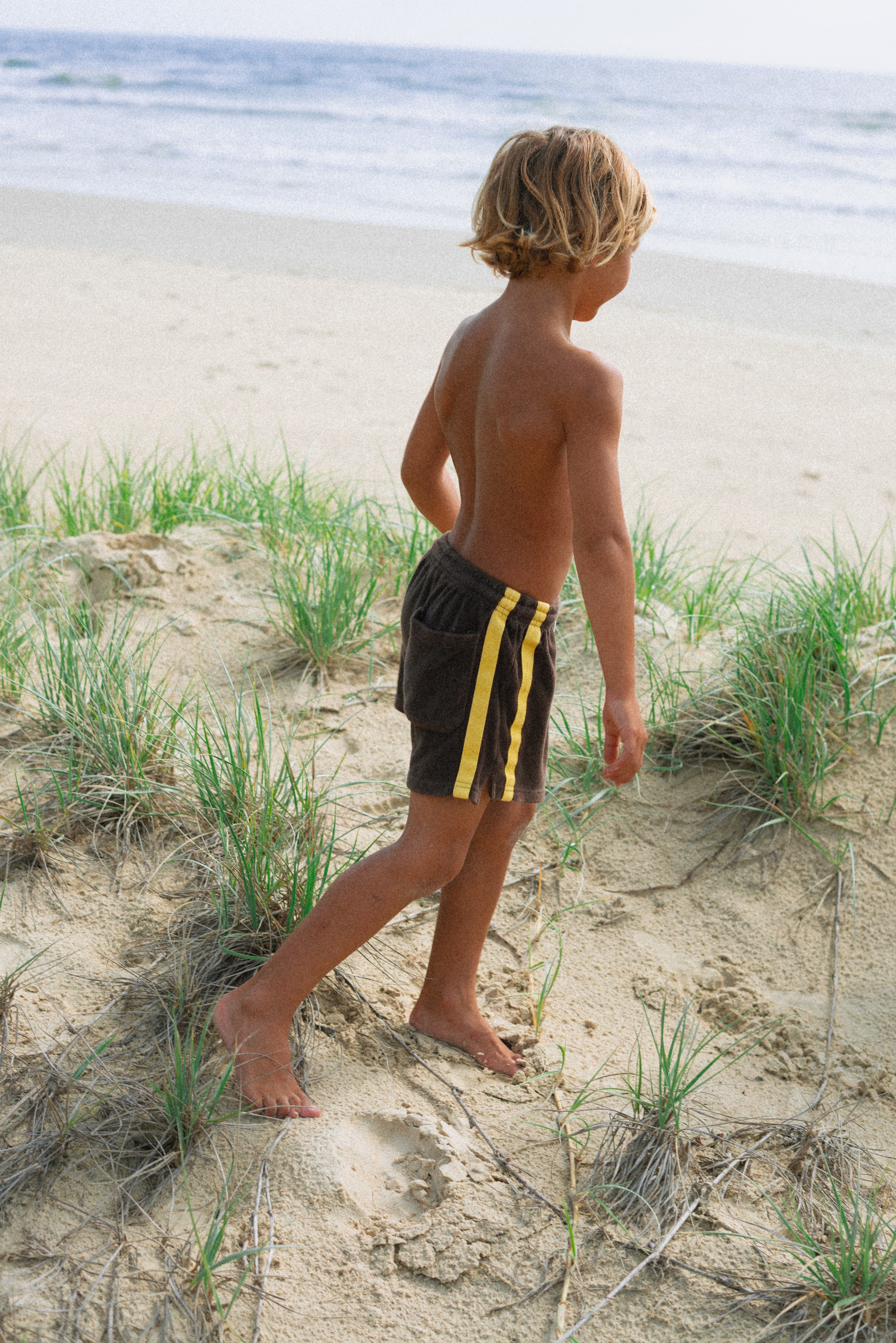 Mini Terry Toweling Shorts in Chocolate Mango - Atmosea