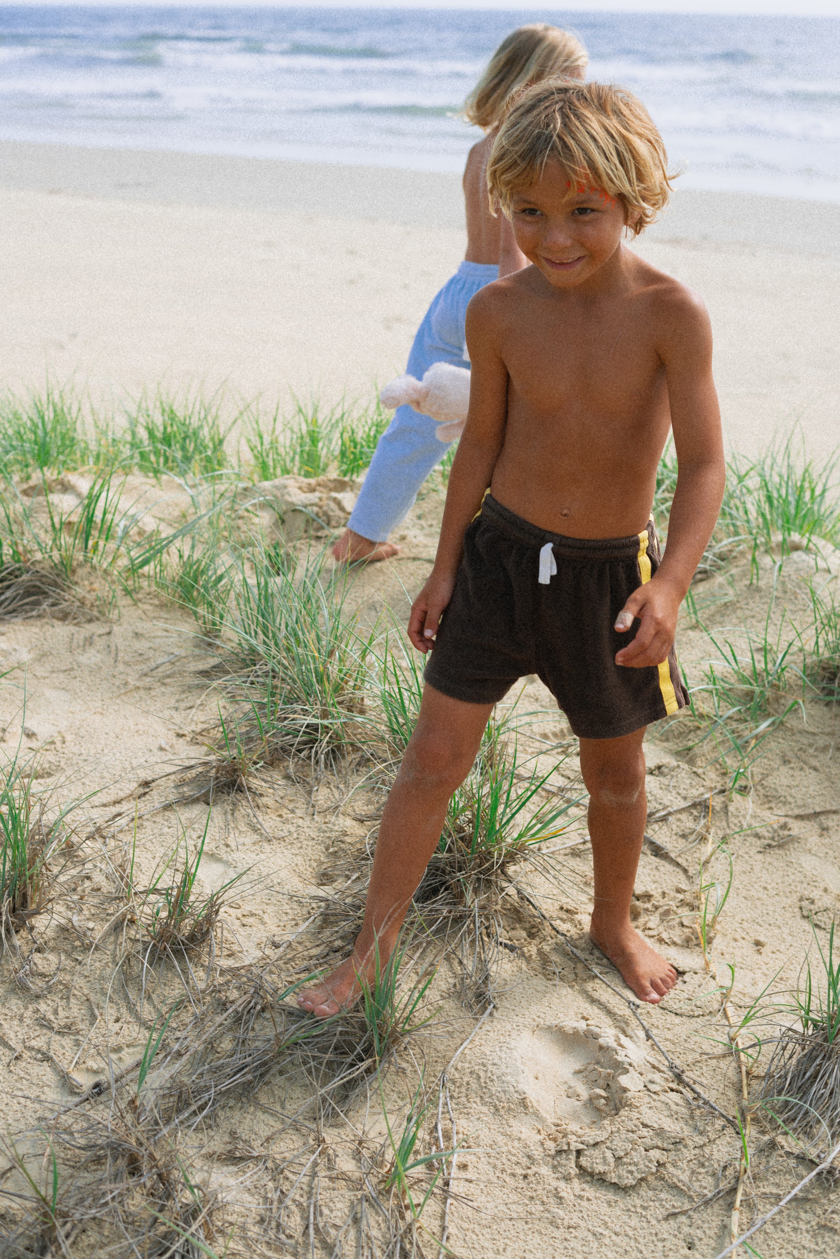 Mini Terry Toweling Shorts in Chocolate Mango - Atmosea