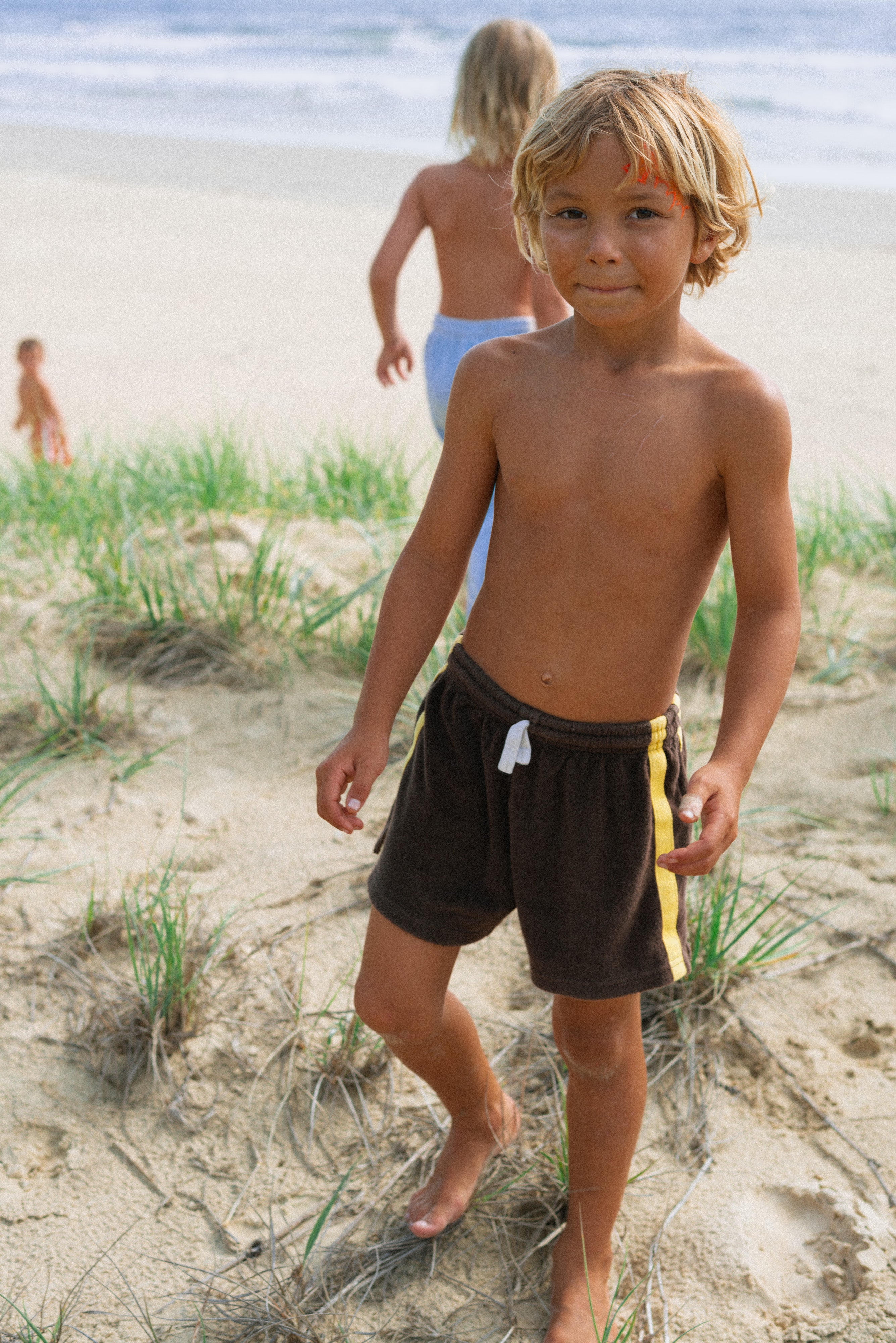 Mini Terry Toweling Shorts in Chocolate Mango - Atmosea