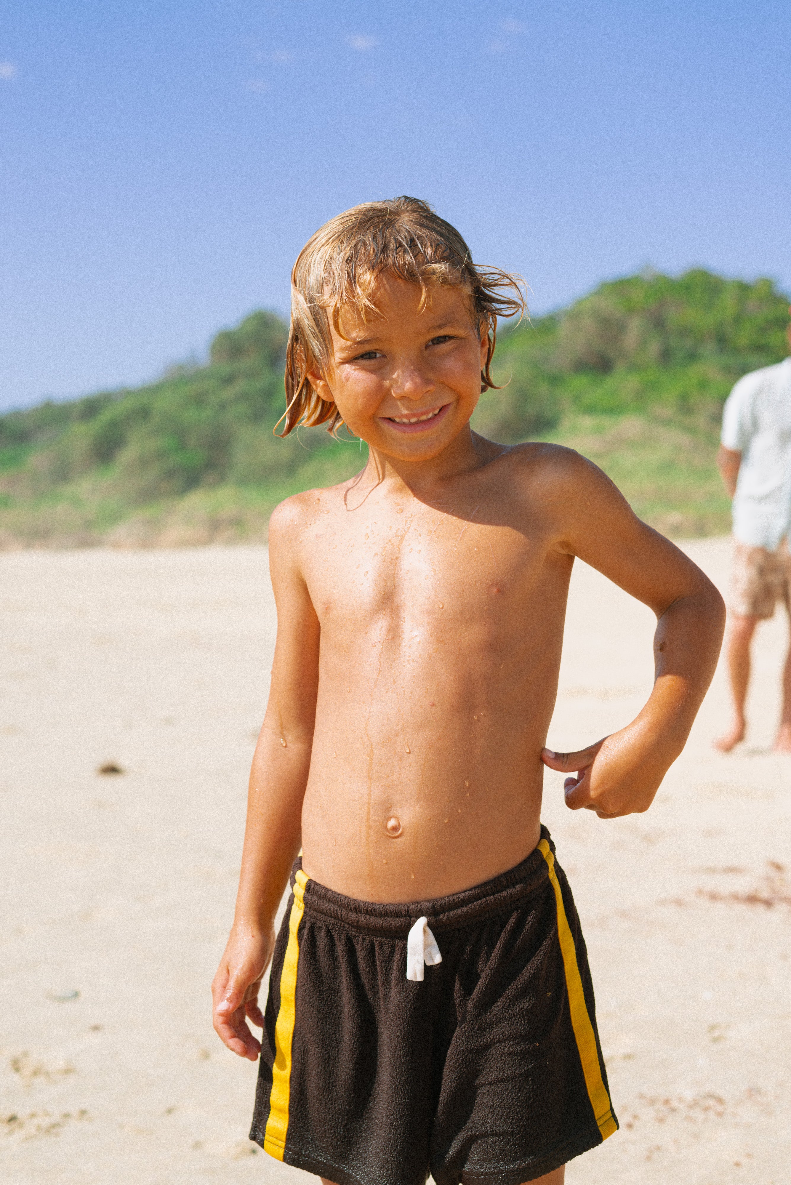 Mini Terry Toweling Shorts in Chocolate Mango - Atmosea