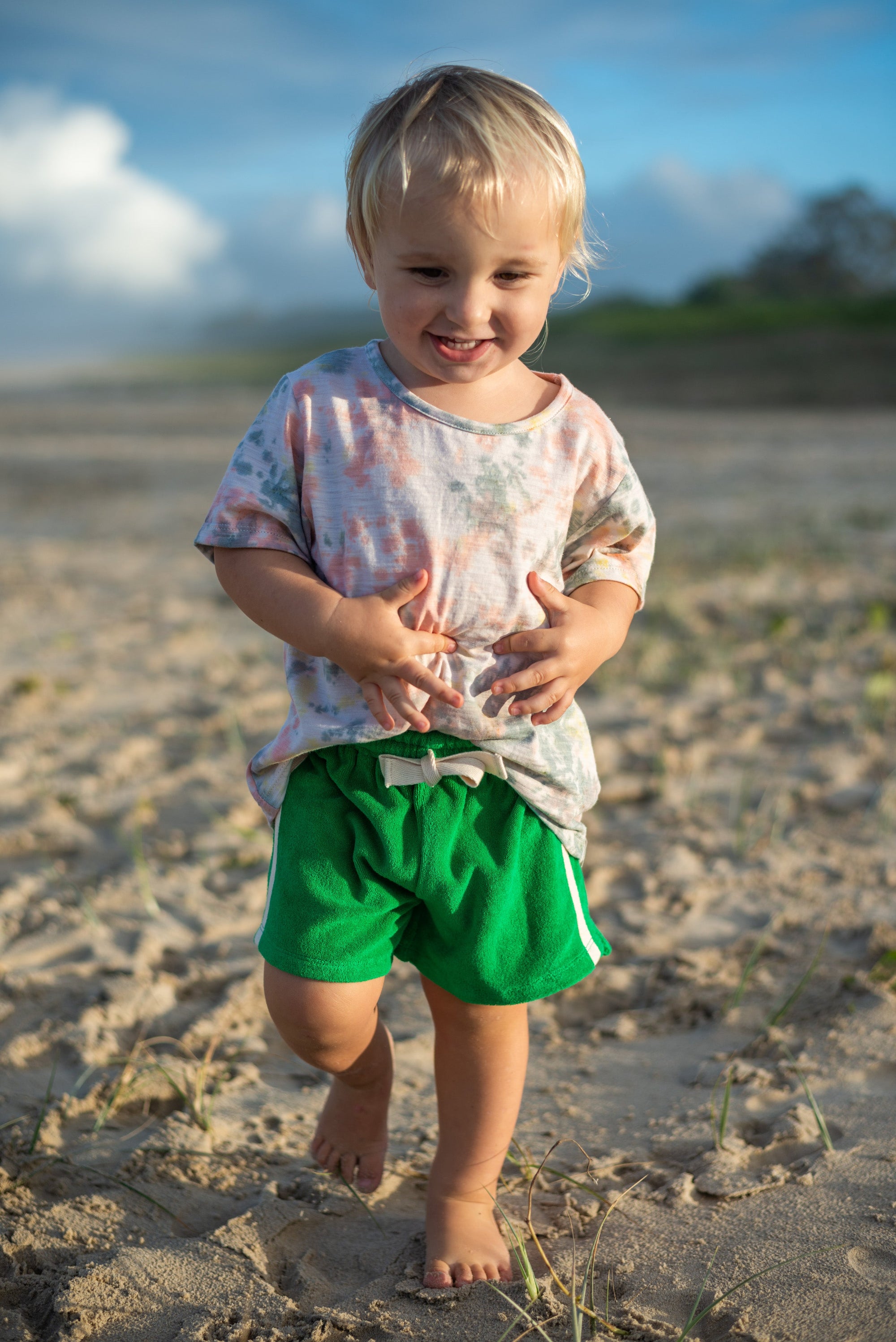 Mini Terry Towelling Shorts Green - Atmosea