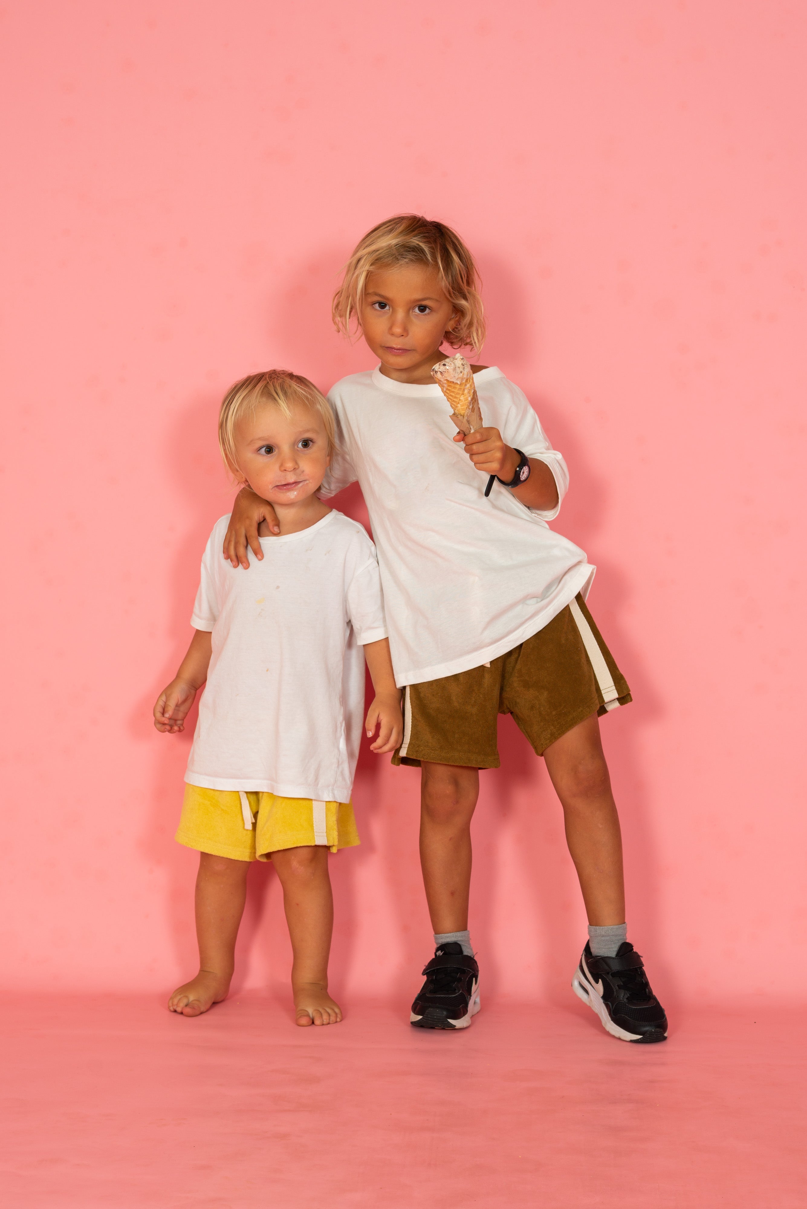 Mini Terry Towelling Shorts in Army Green - Atmosea