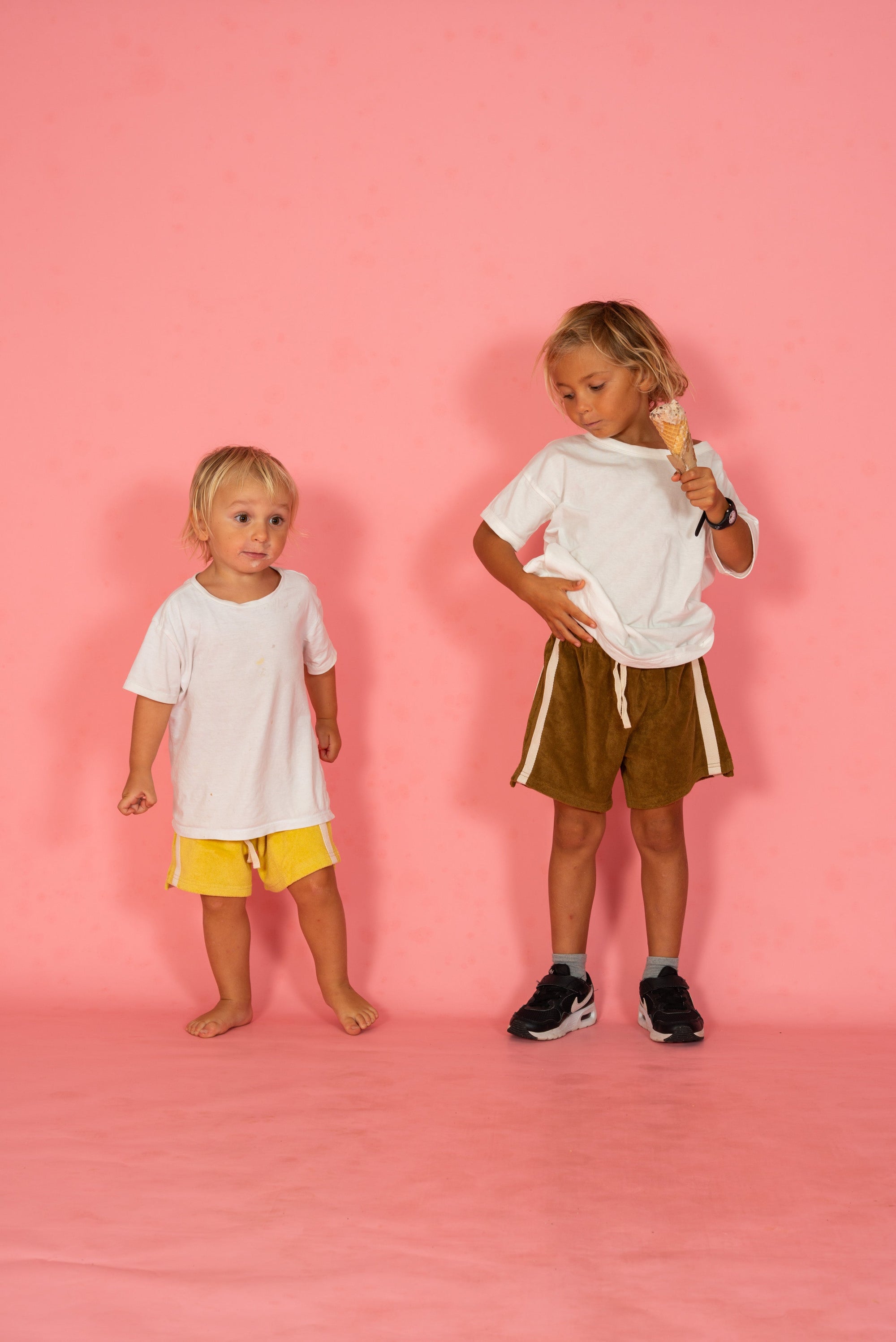 Mini Terry Towelling Shorts in Army Green - Atmosea