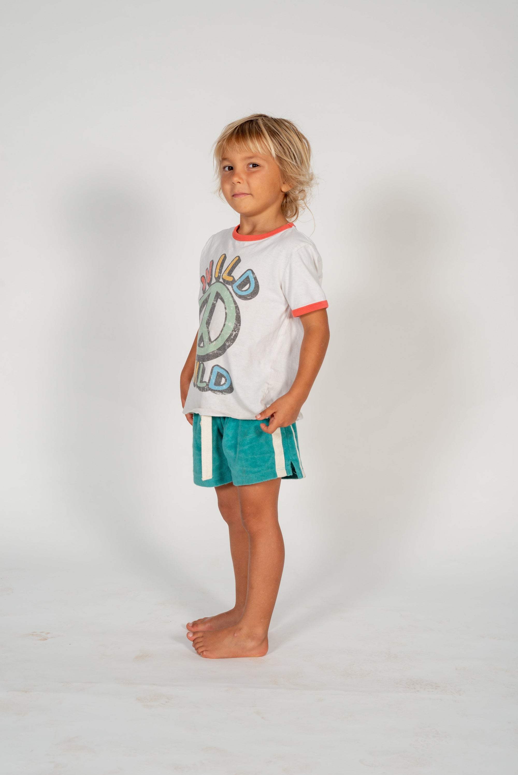 Mini Terry Towelling Shorts in Blue Crush - Atmosea