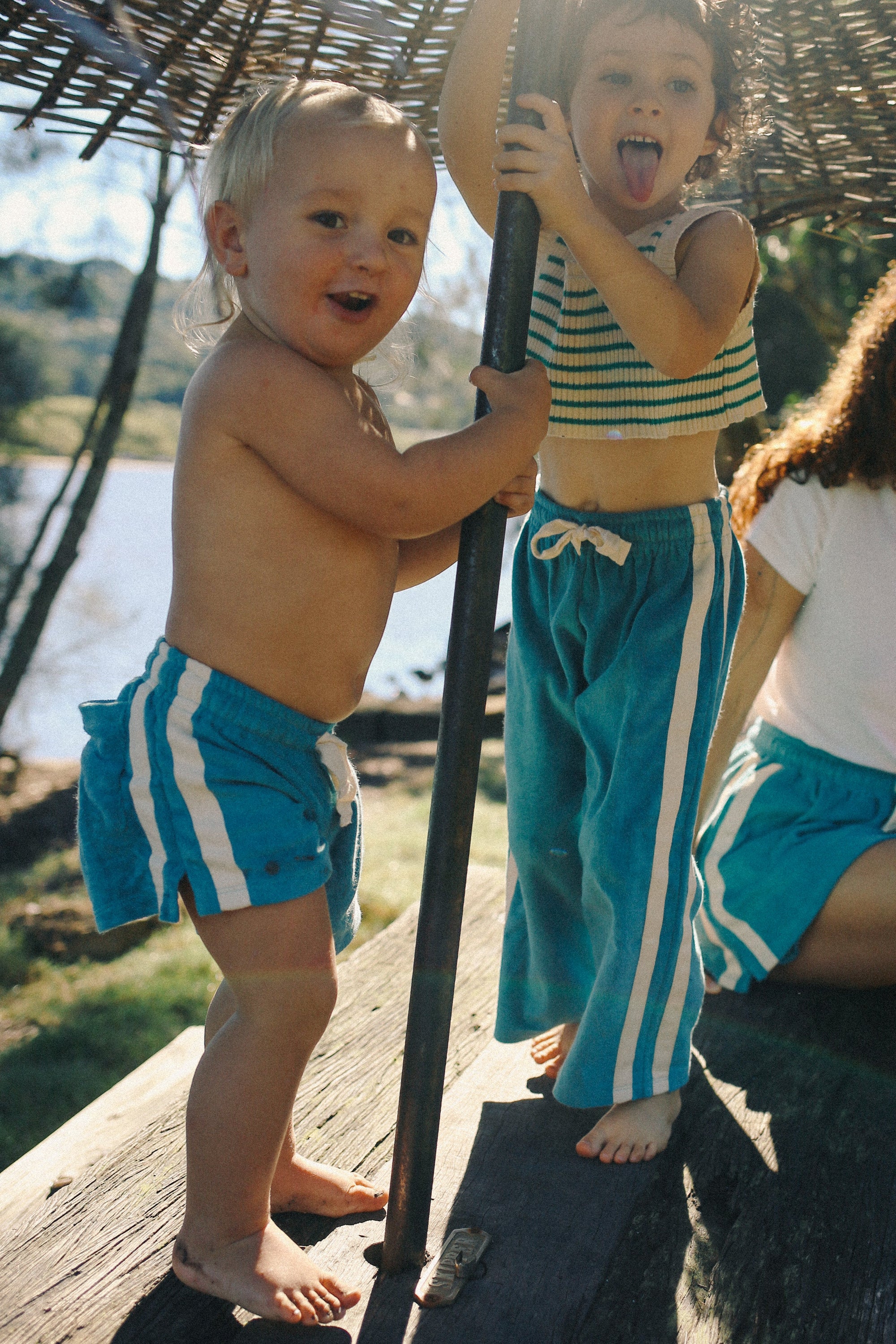 Mini Terry Towelling Shorts in Blue Crush - Atmosea