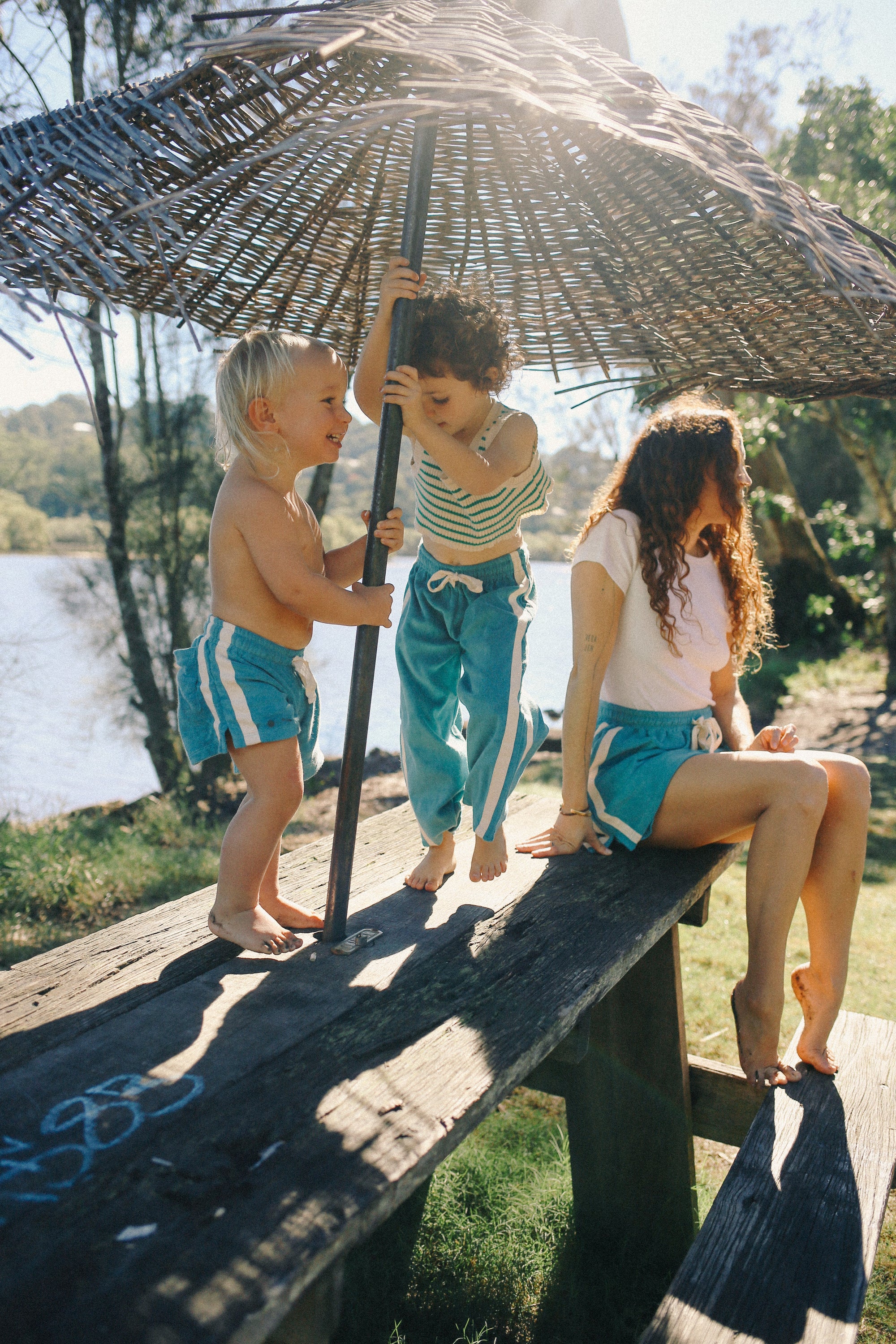 Mini Terry Towelling Shorts in Blue Crush - Atmosea