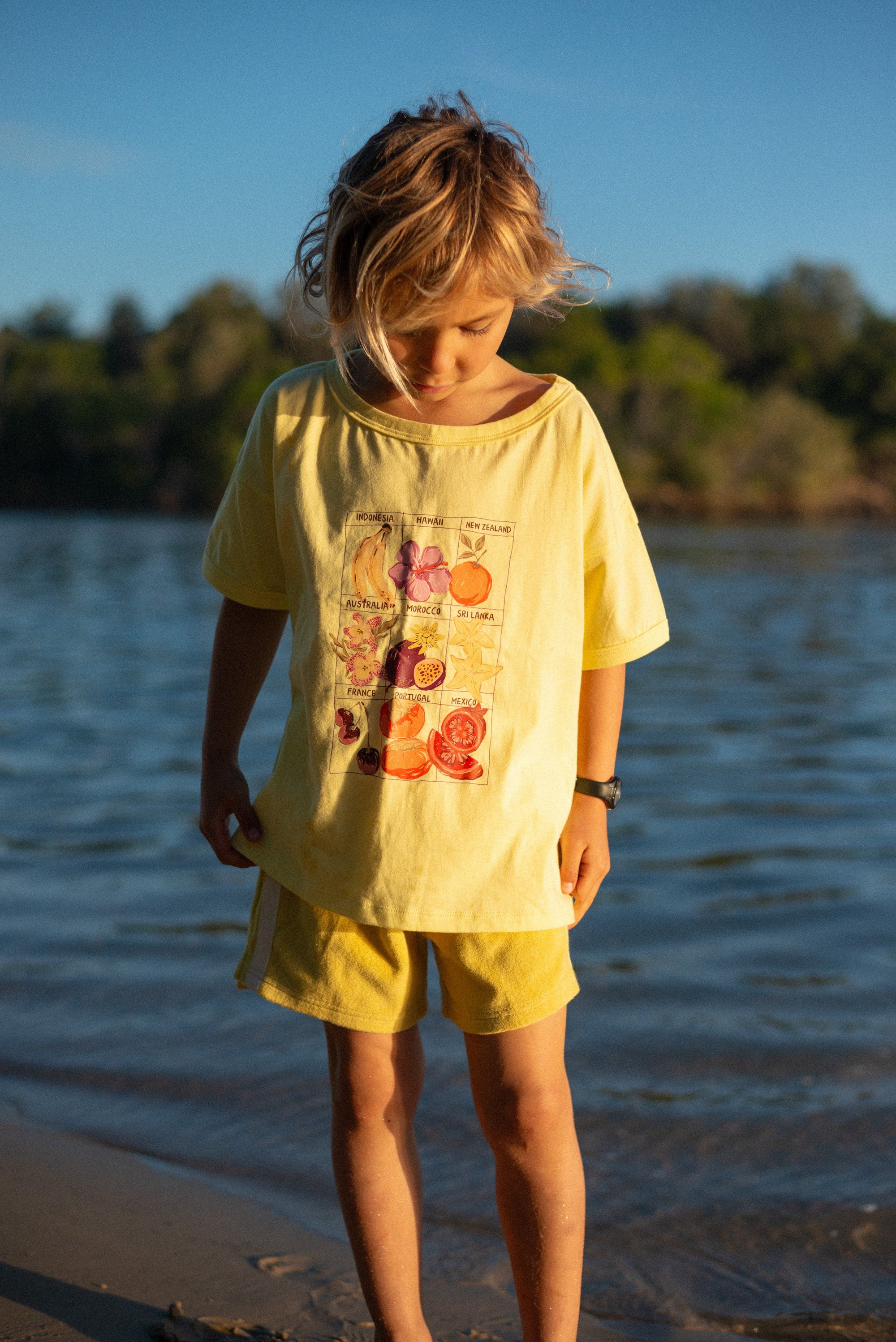 Mini Terry Towelling Shorts in Butter Yellow - Atmosea