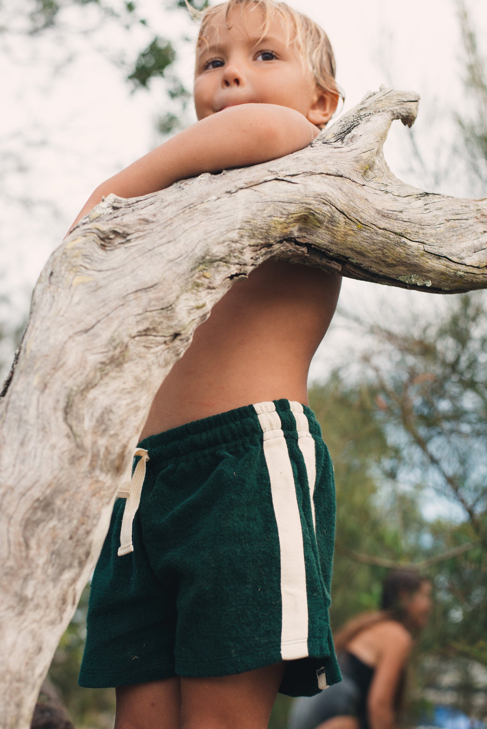 Mini Terry Towelling Shorts in Forrest - Atmosea