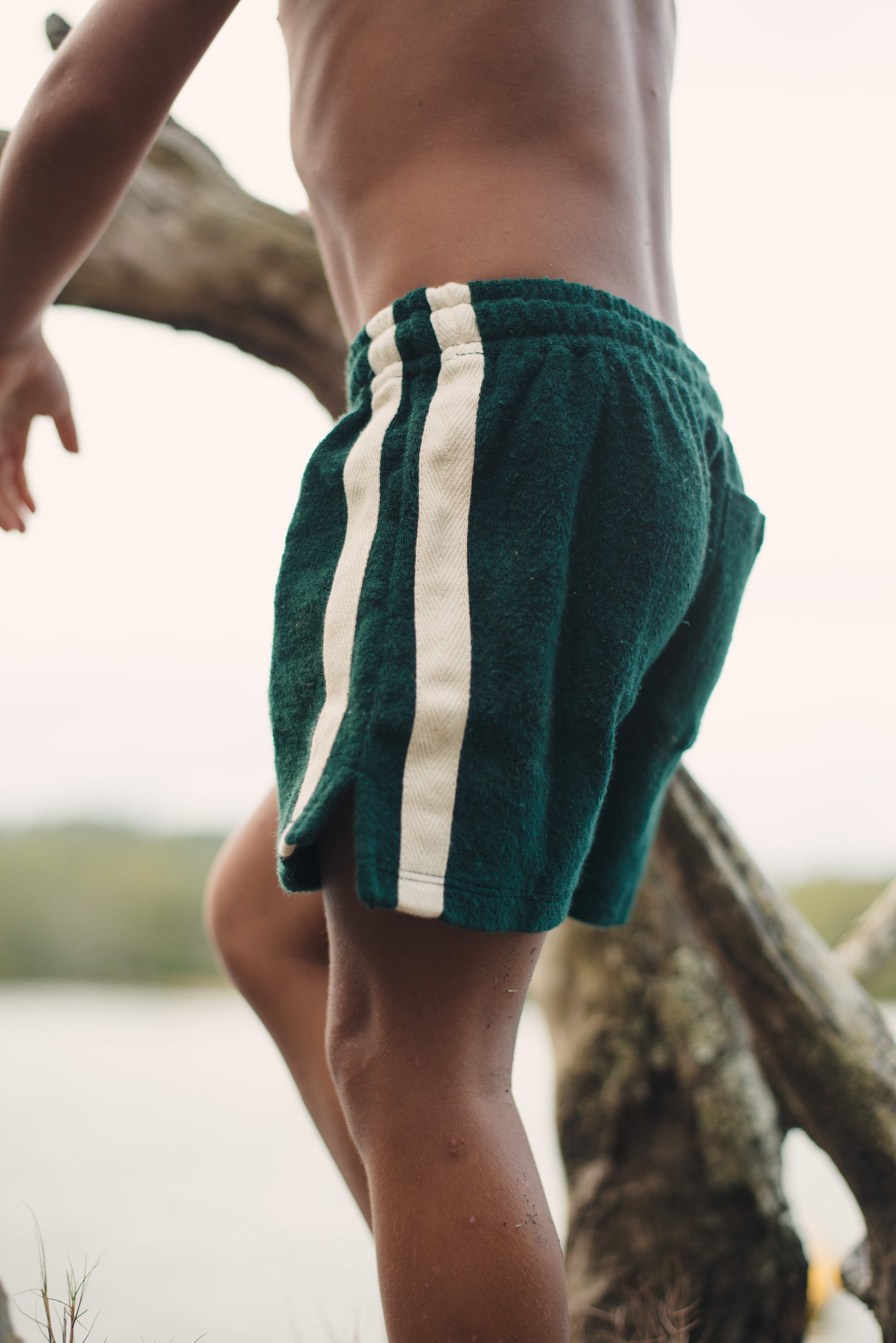 Mini Terry Towelling Shorts in Forrest - Atmosea