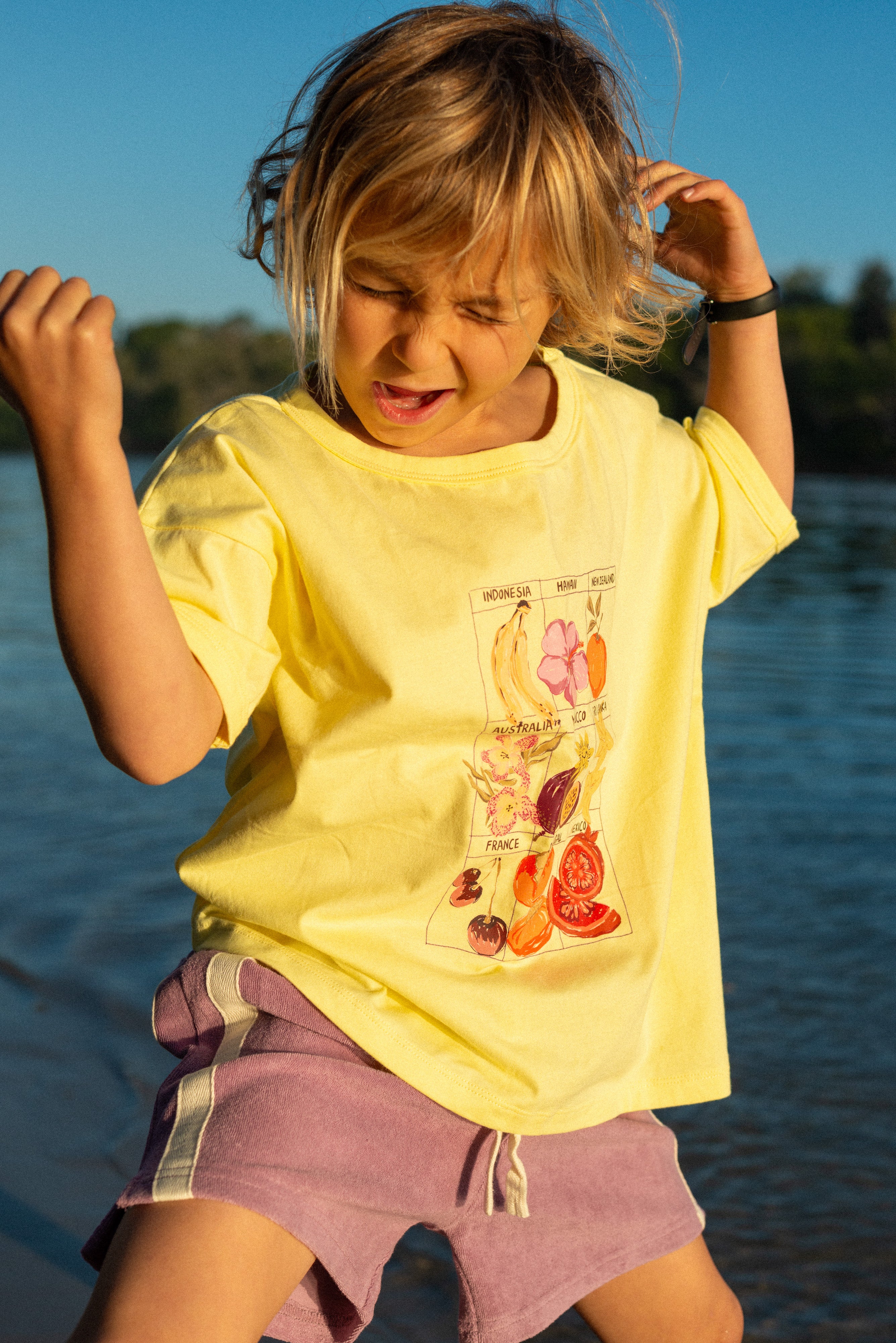Mini Terry Towelling Shorts in Jacaranda - Atmosea