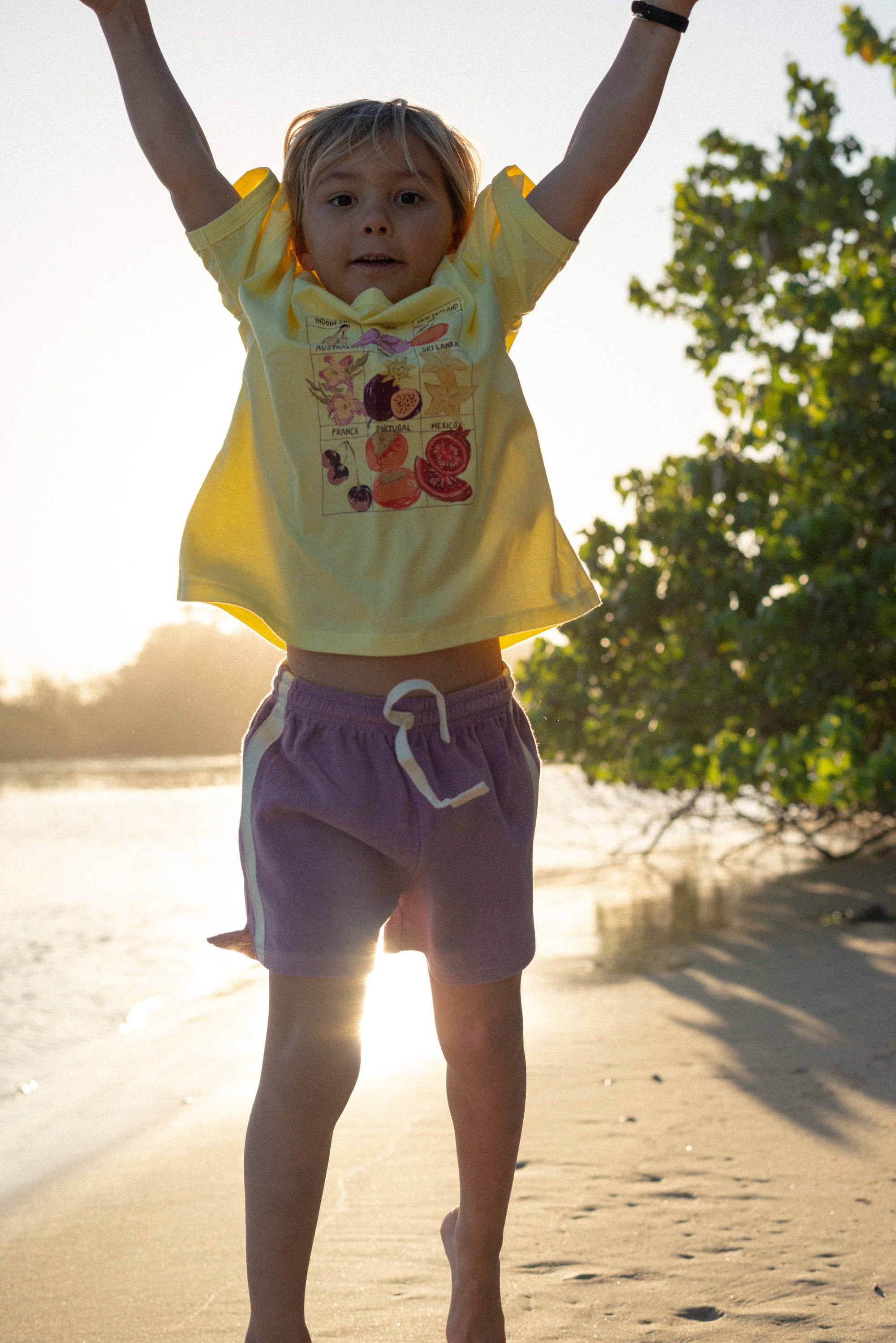 Mini Terry Towelling Shorts in Jacaranda - Atmosea
