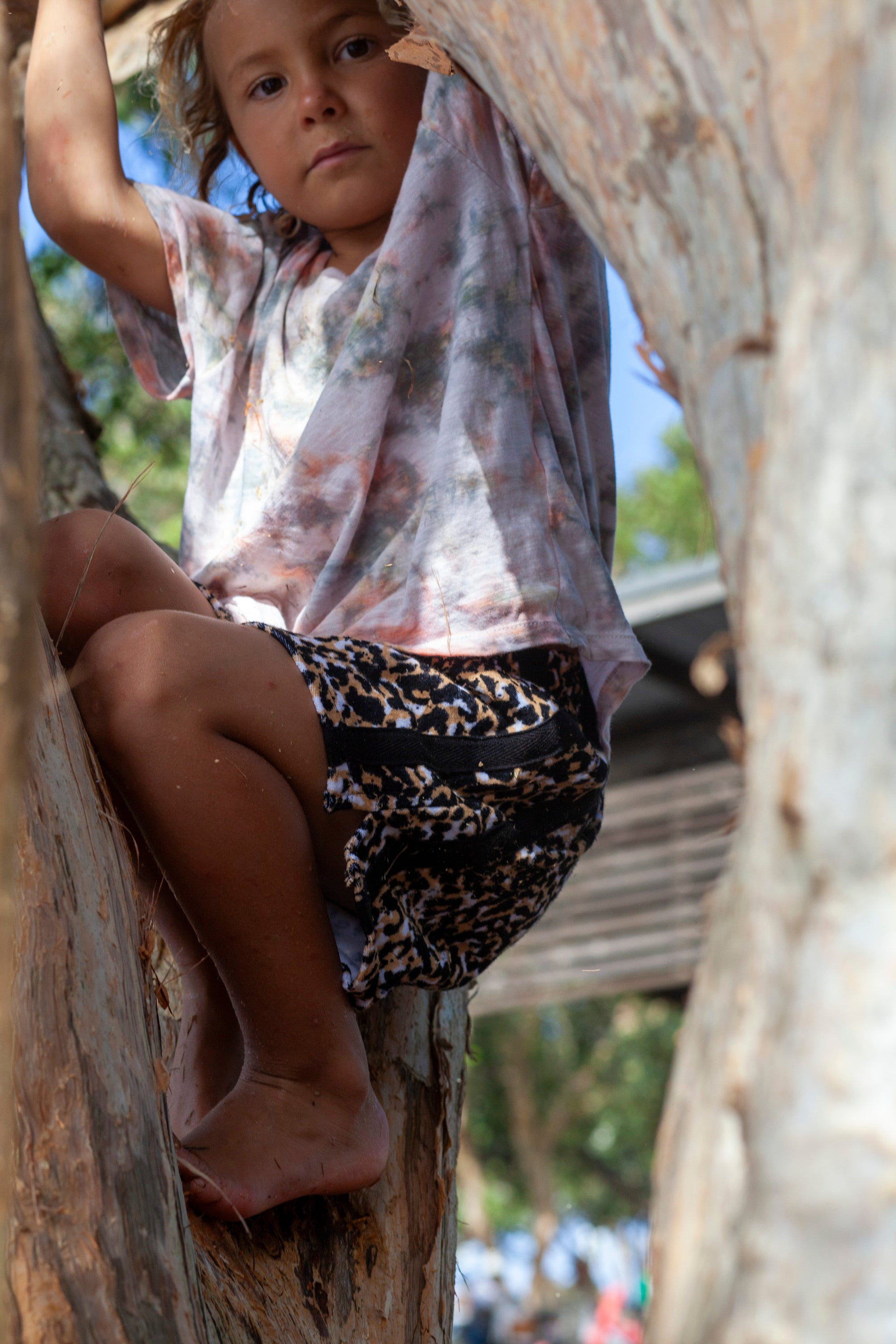 Mini Terry Towelling Shorts in Leopard - Atmosea