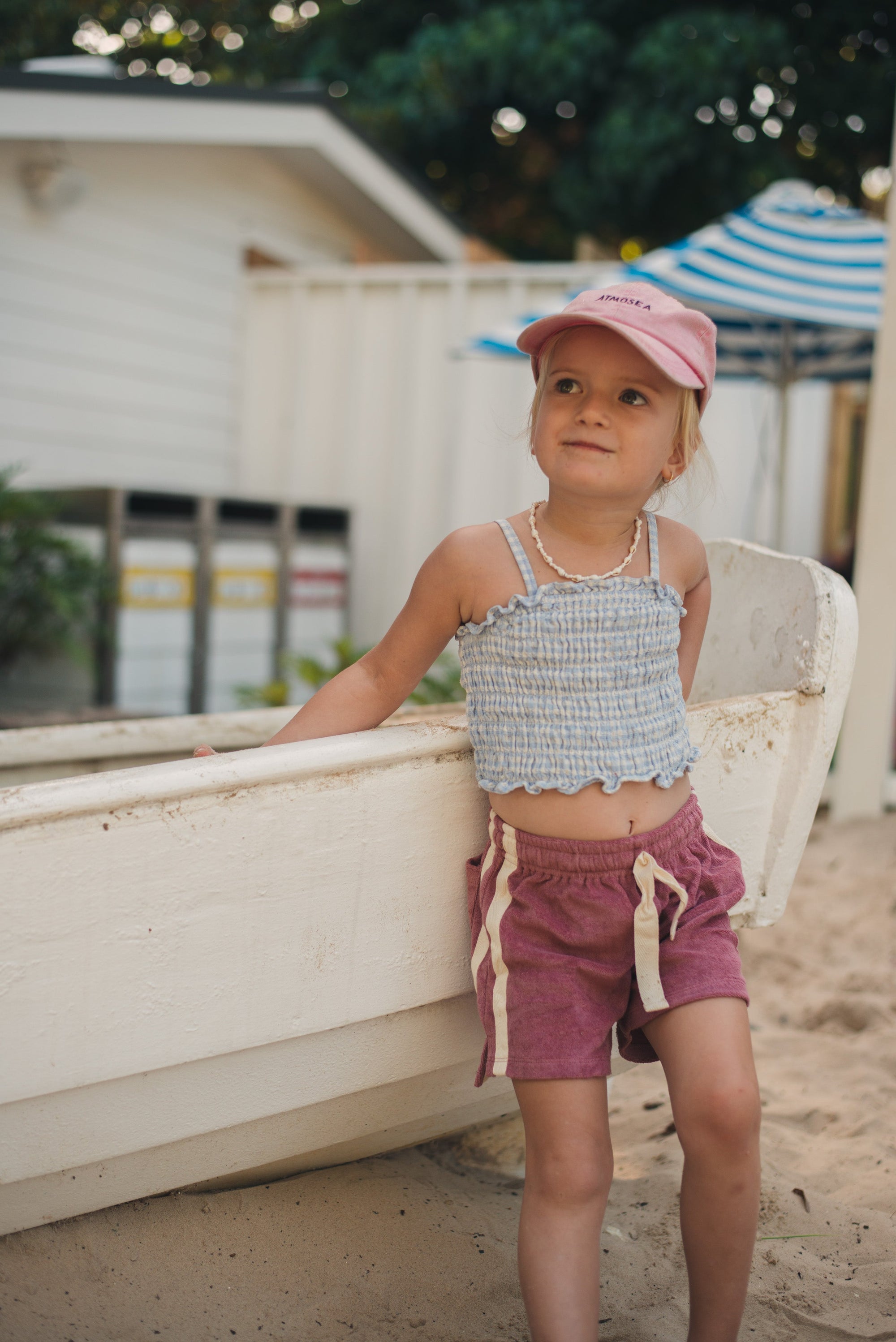 Mini Terry Towelling Shorts in Mulberry - Atmosea