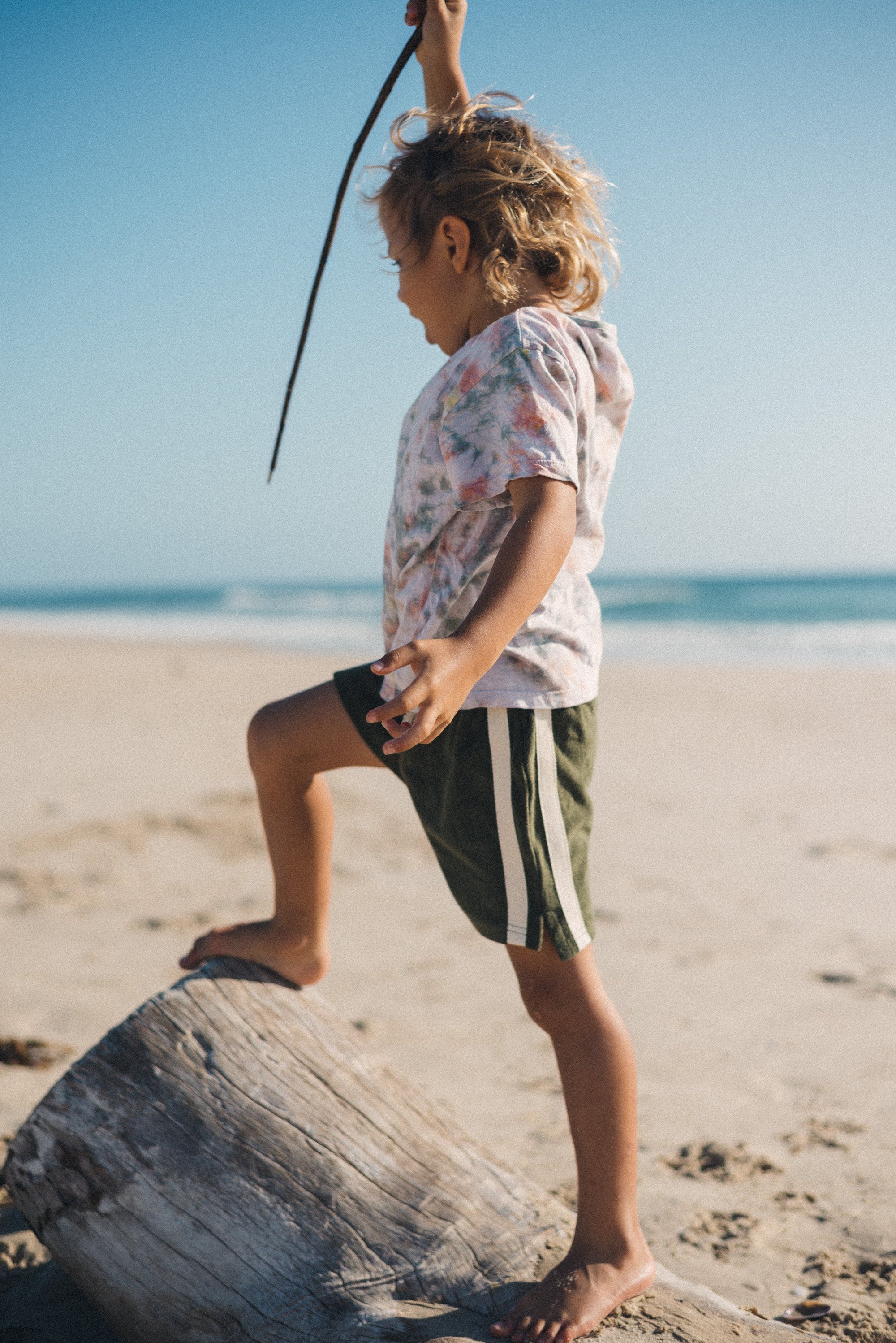 Mini Terry Towelling Shorts in Olive - Atmosea