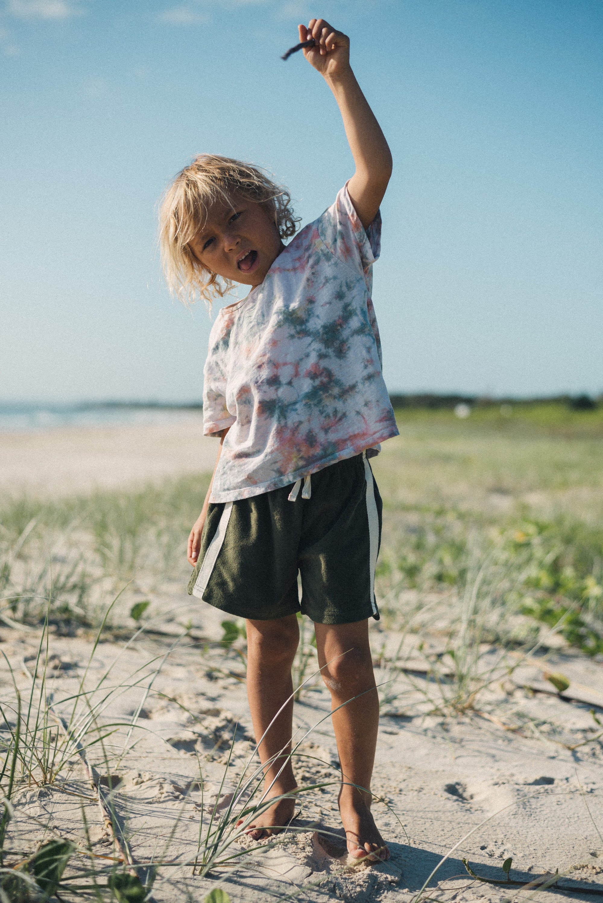 Mini Terry Towelling Shorts in Olive - Atmosea