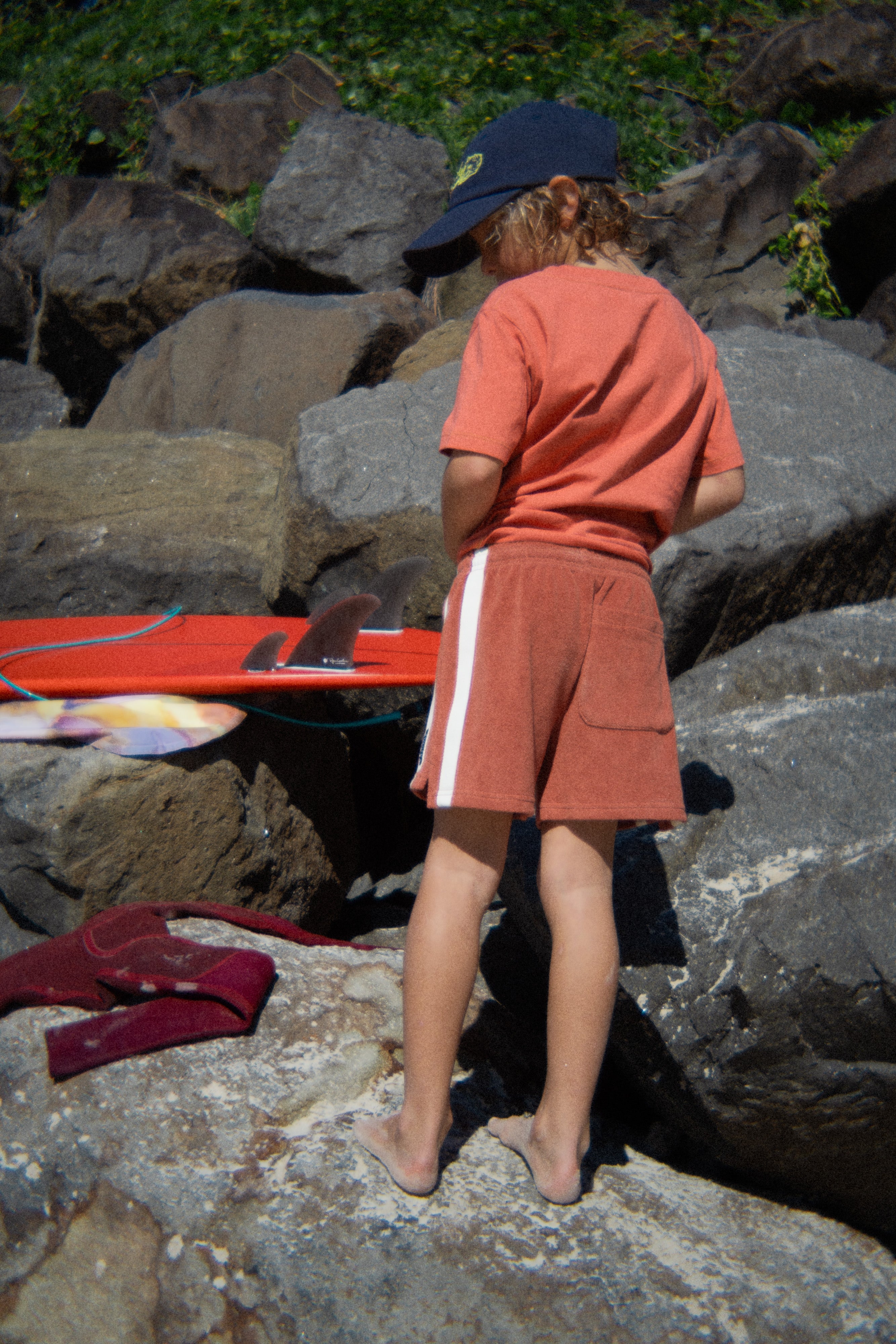 Mini Terry Towelling Shorts in Rust - Atmosea