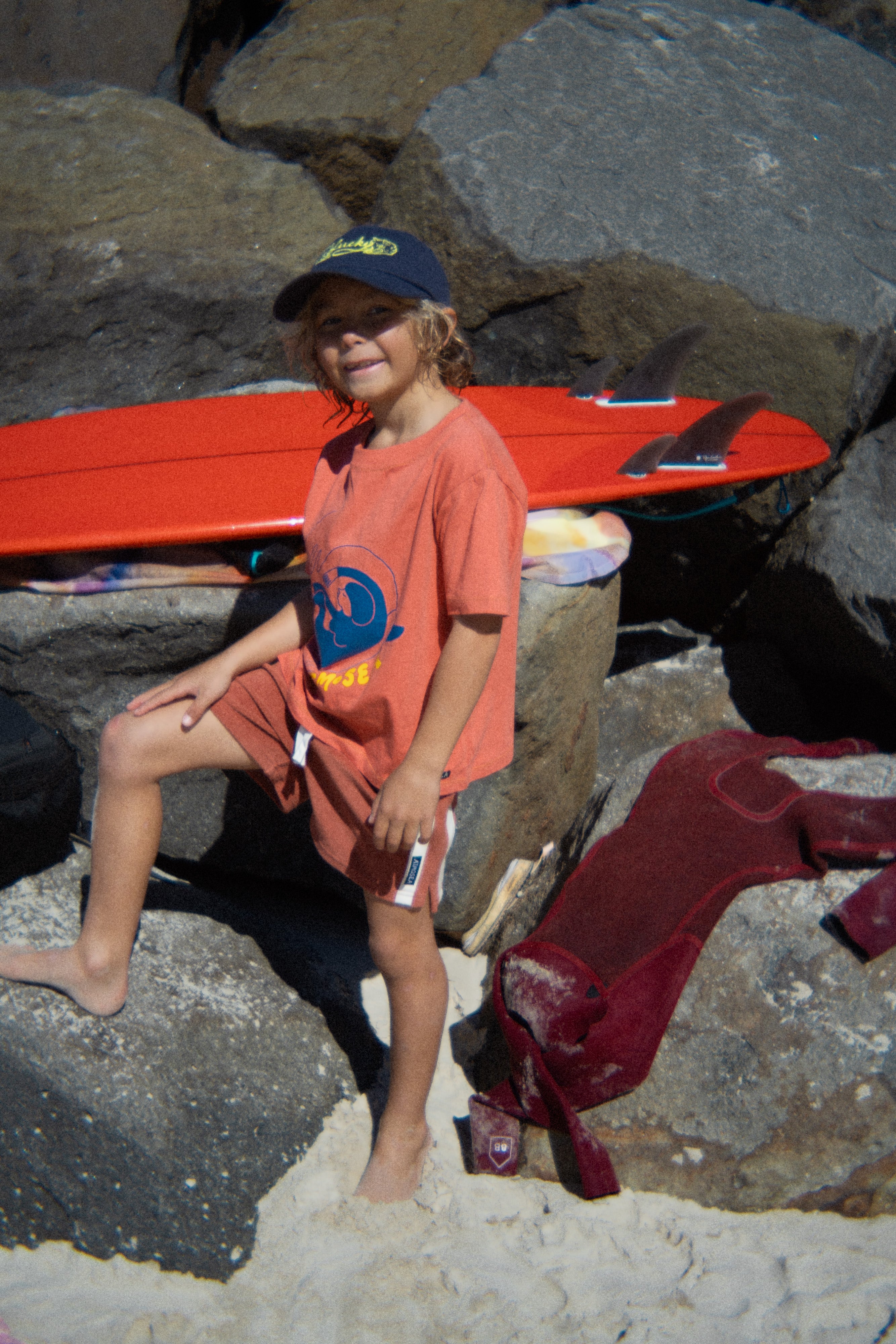 Mini Terry Towelling Shorts in Rust - Atmosea