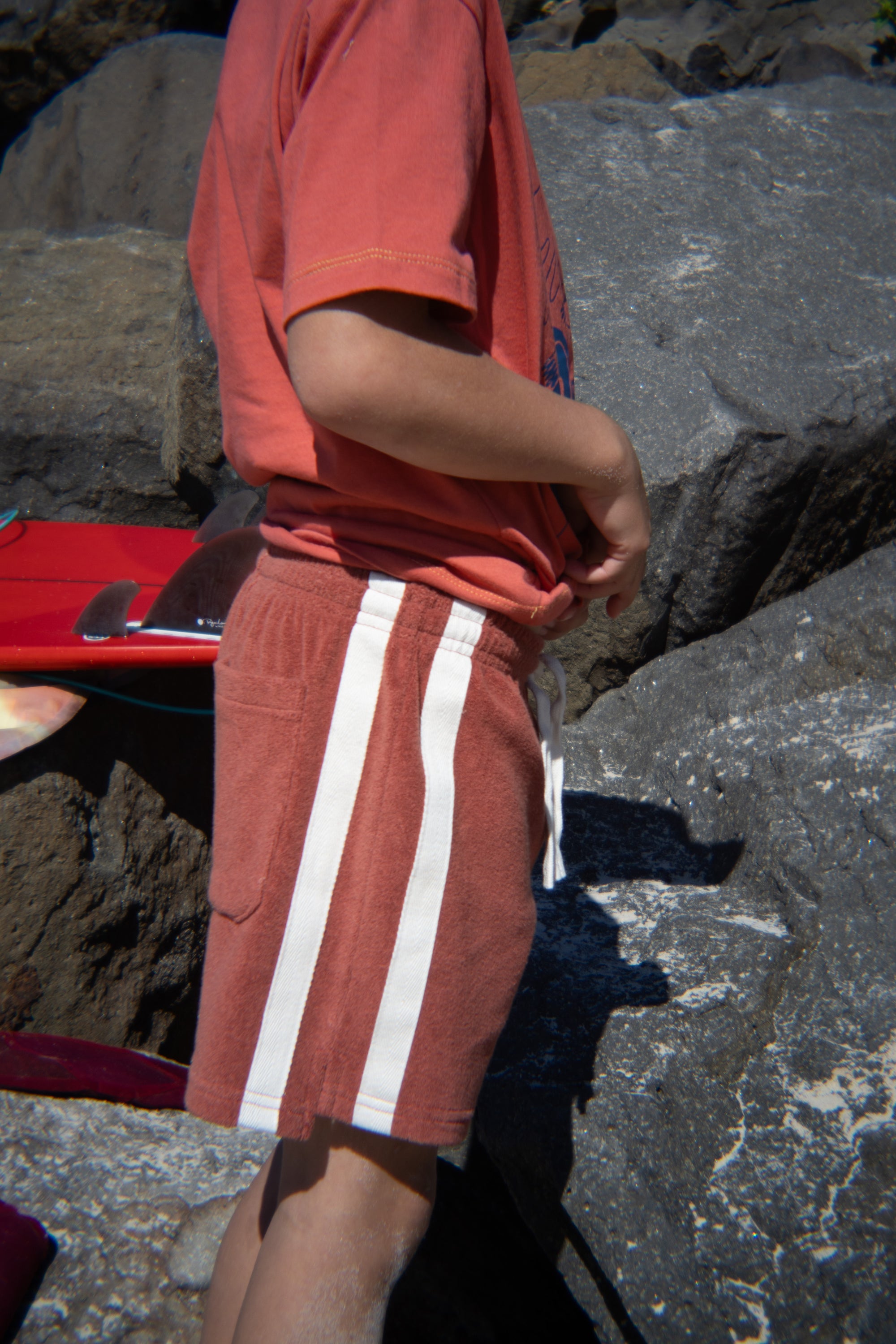 Mini Terry Towelling Shorts in Rust - Atmosea