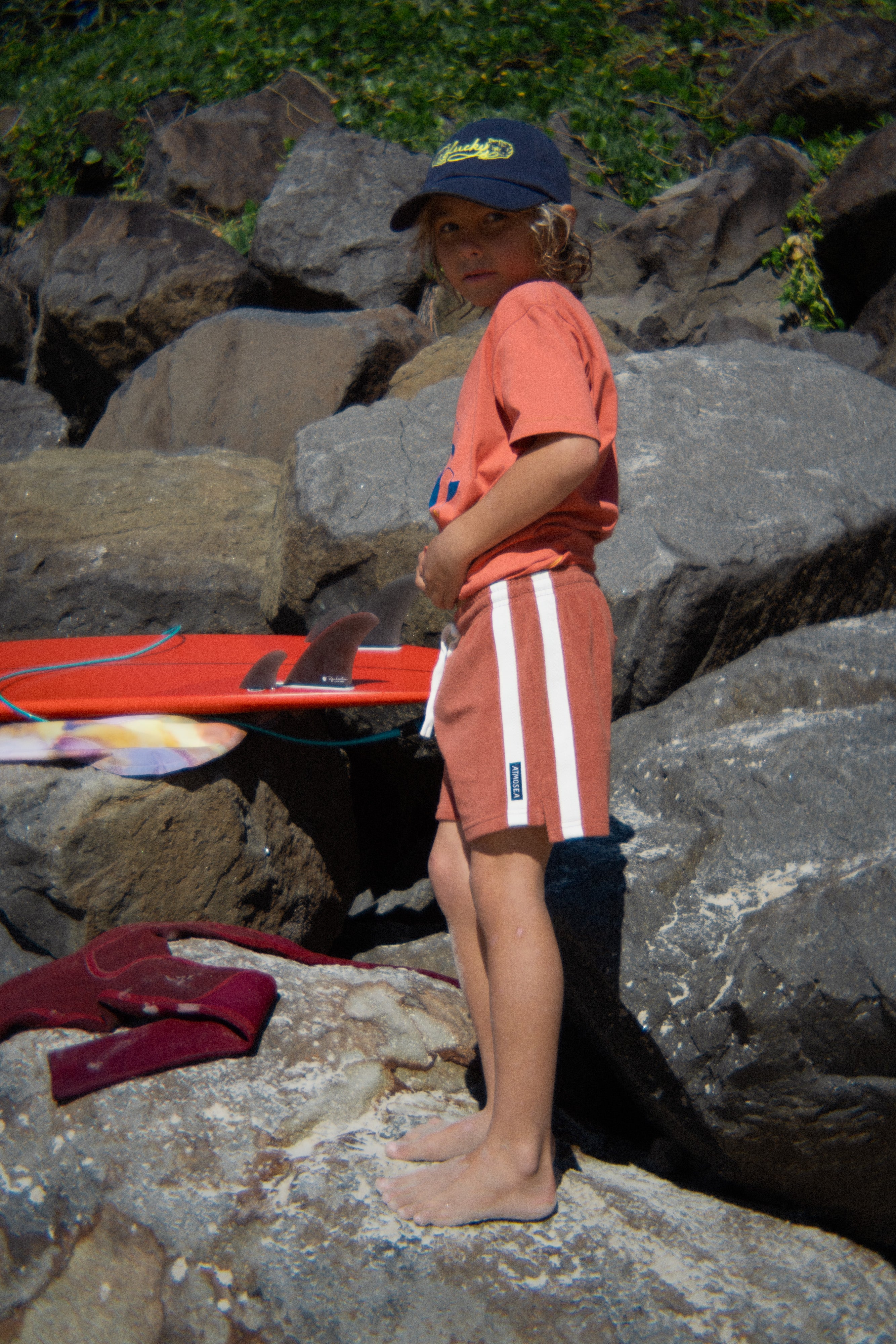 Mini Terry Towelling Shorts in Rust - Atmosea