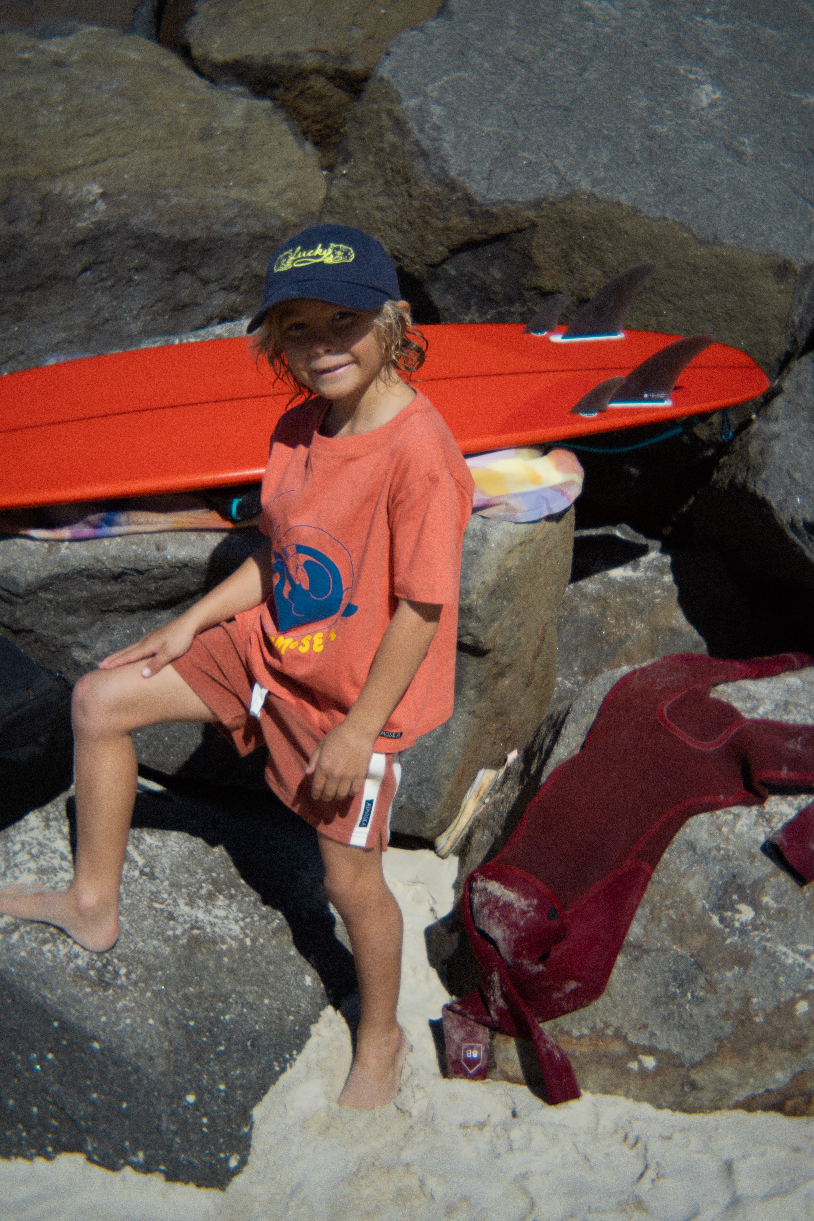 Mini Terry Towelling Shorts in Rust - Atmosea