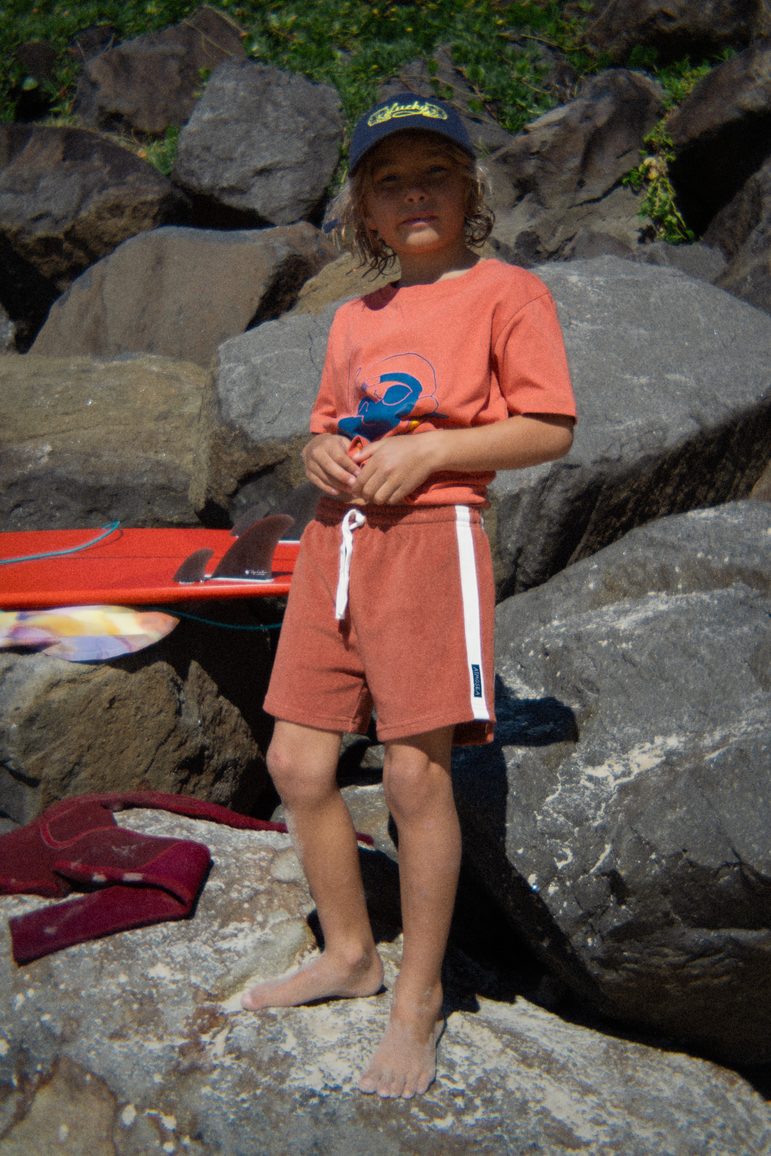 Mini Terry Towelling Shorts in Rust - Atmosea