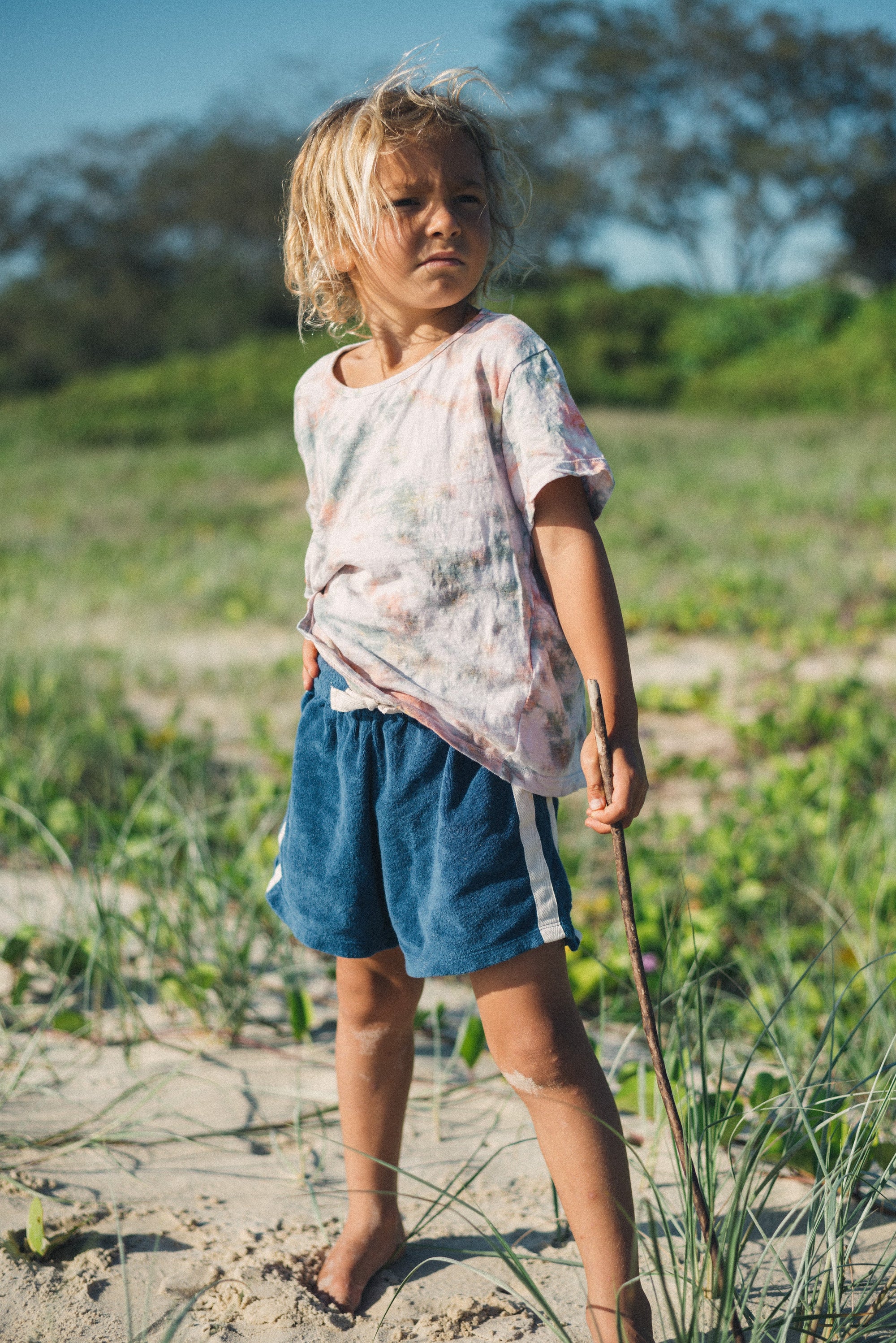 Mini Terry Towelling Shorts in True Navy - Atmosea