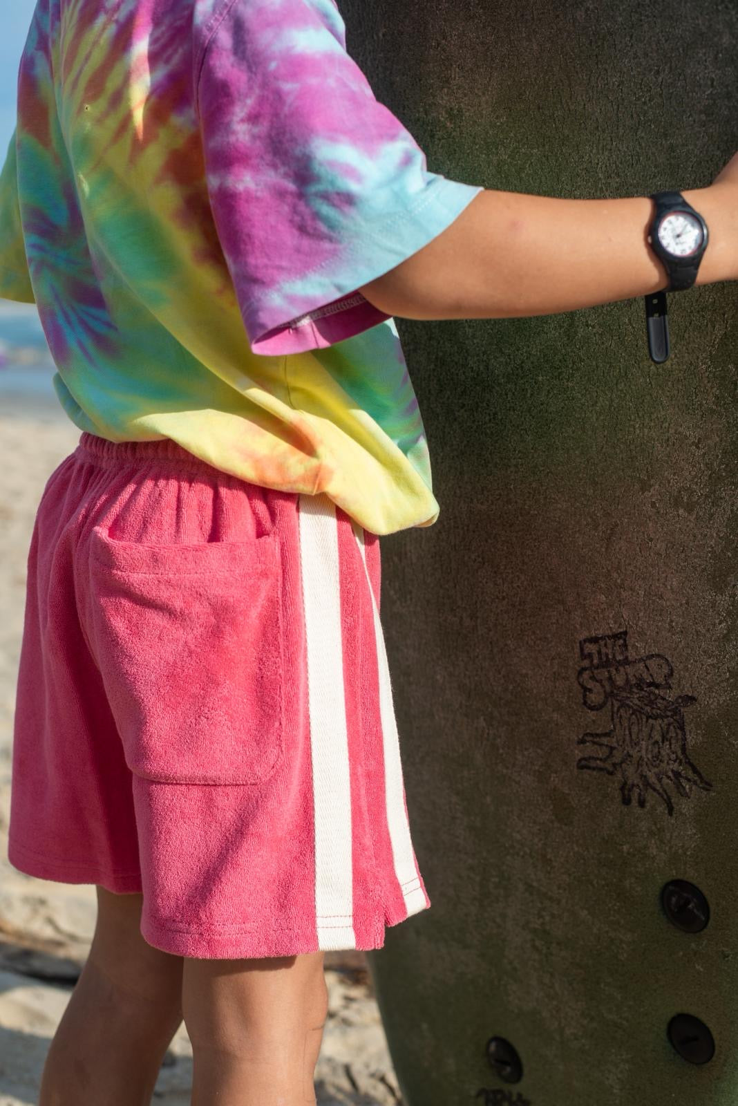 Mini Terry Towelling Shorts Strawberry - Atmosea