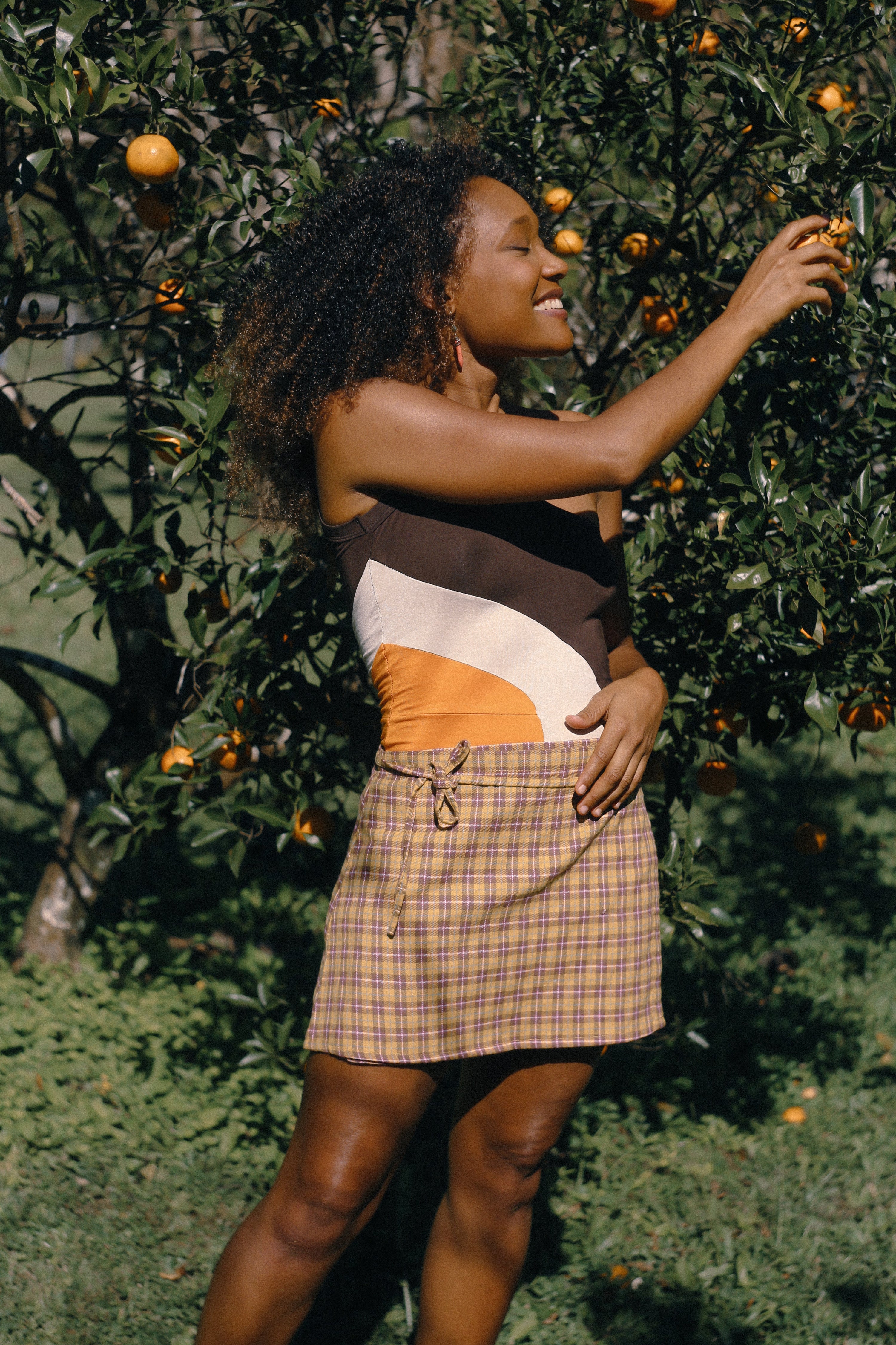 One Shoulder Bamboo Romper in Sunset - Atmosea