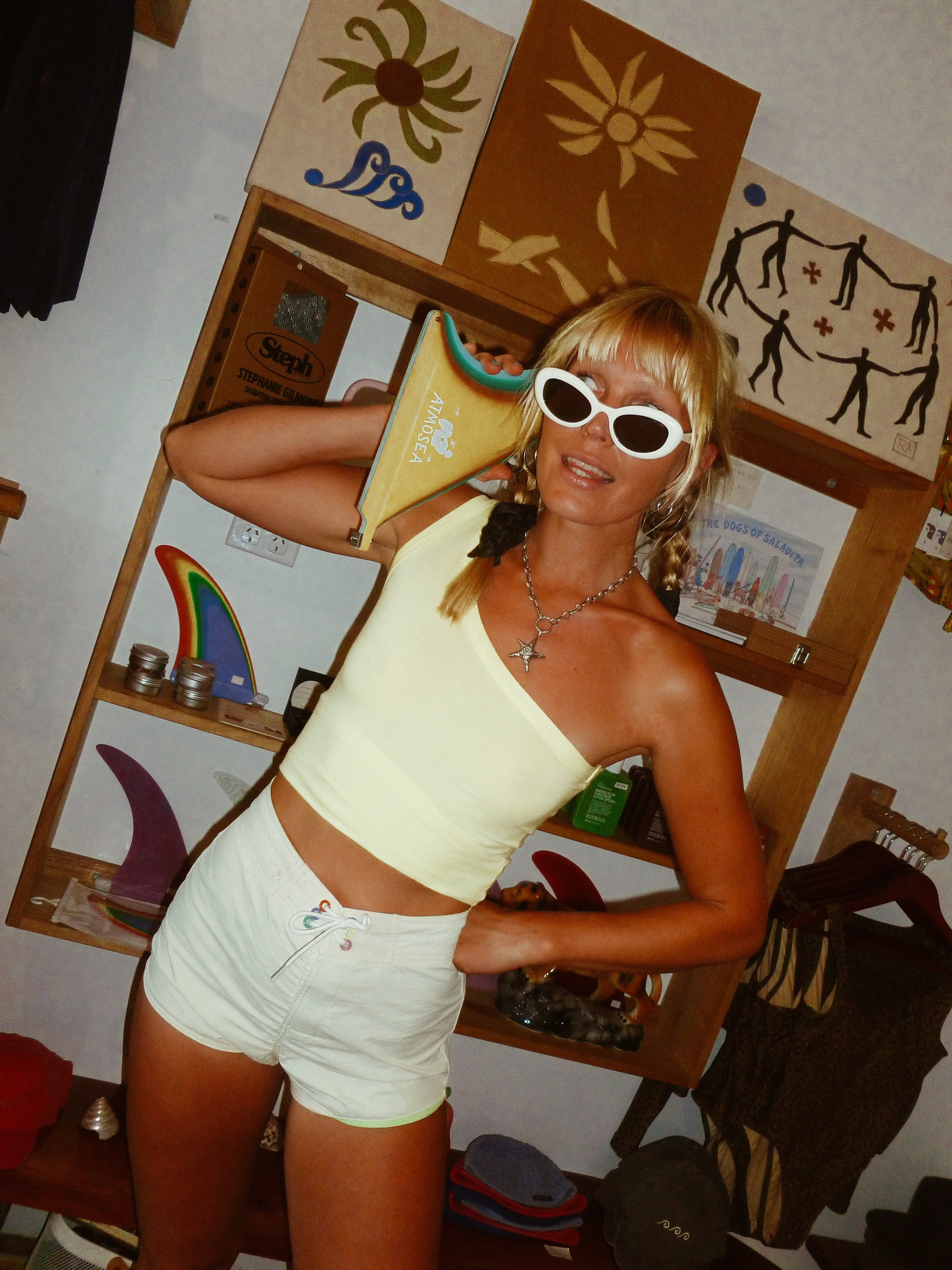 One Shoulder Crop Butter Yellow - Atmosea