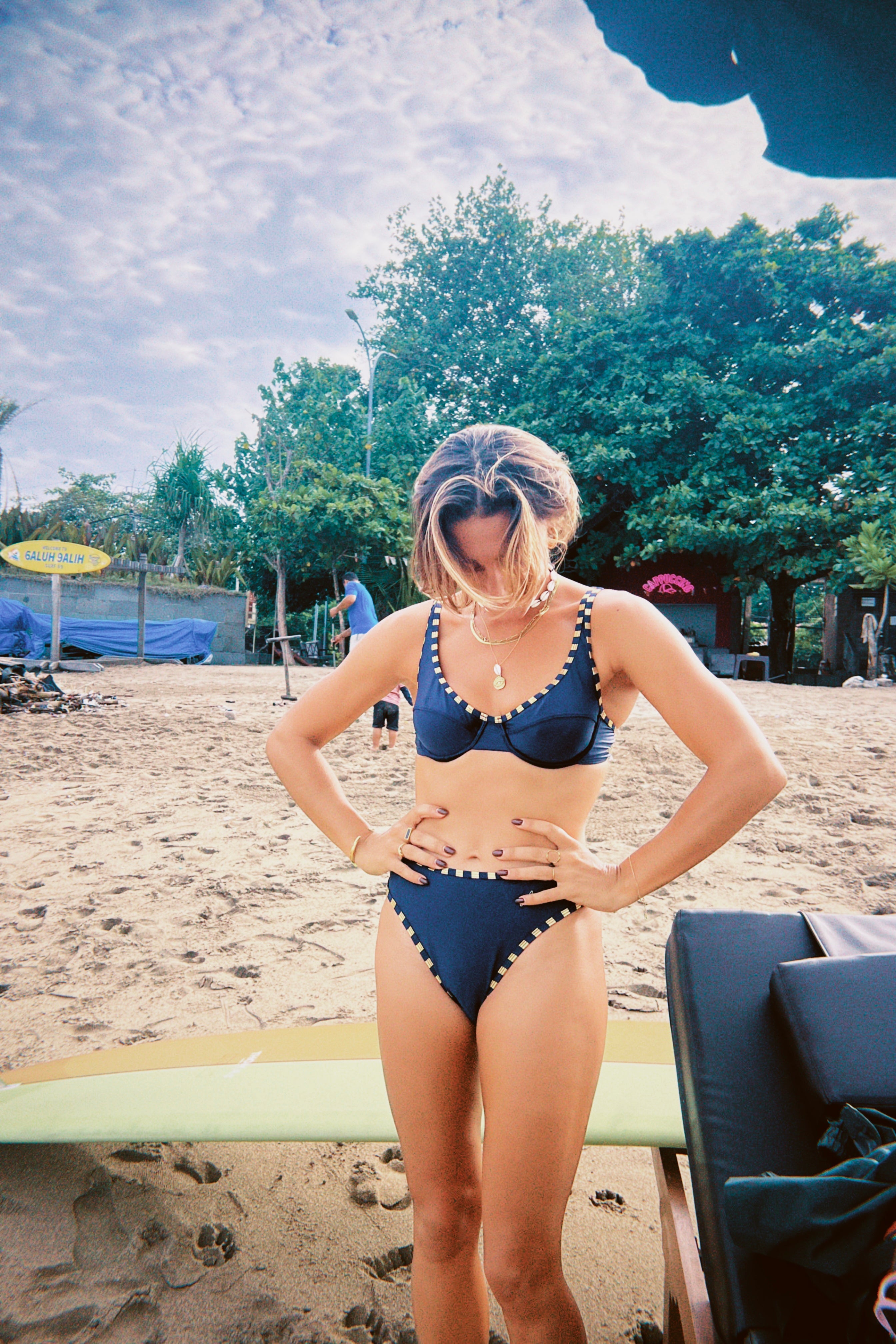 Pacific Bikini Top in Navy and Gold - Atmosea