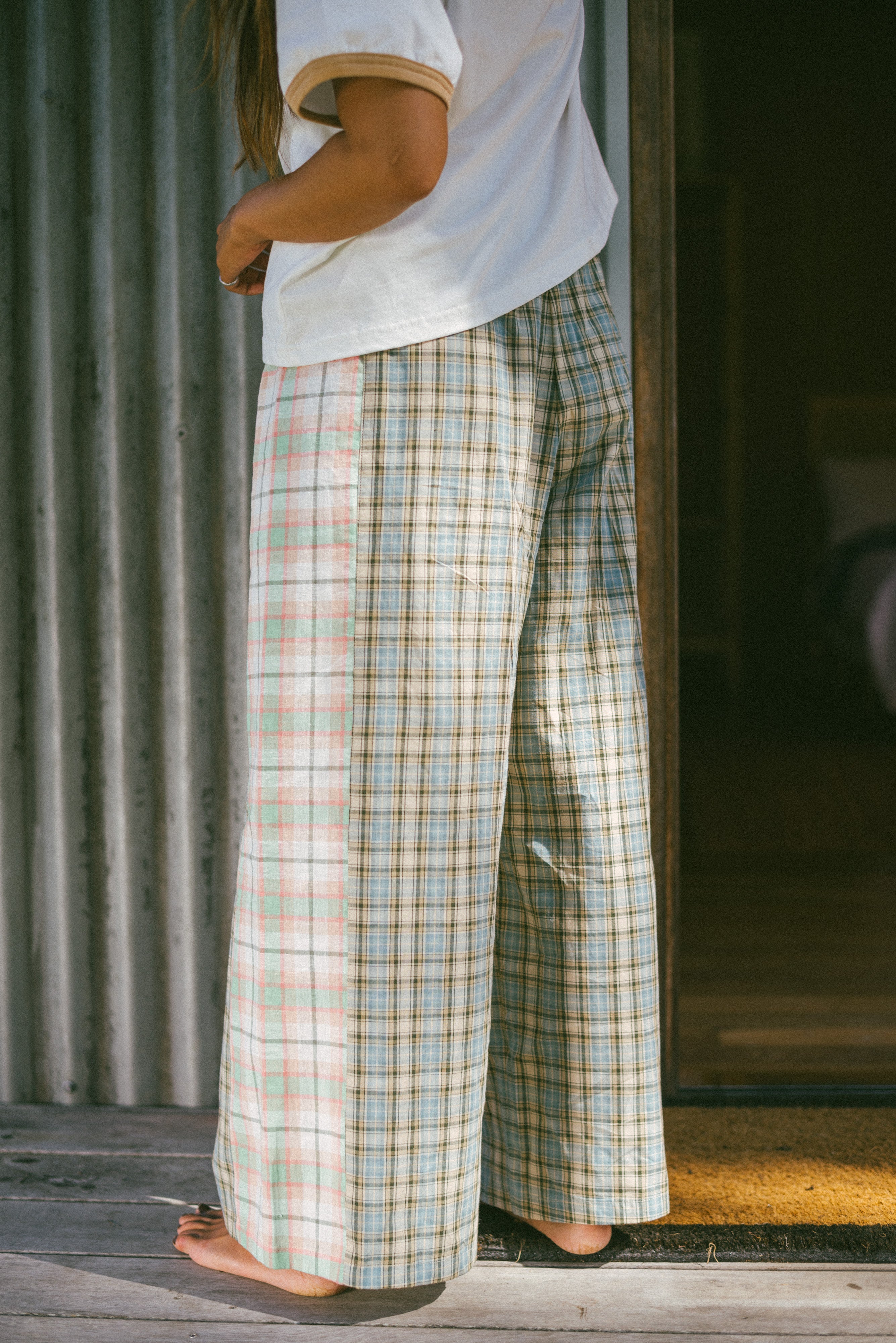 Patchwork Pant in Cottage Plaid - Atmosea