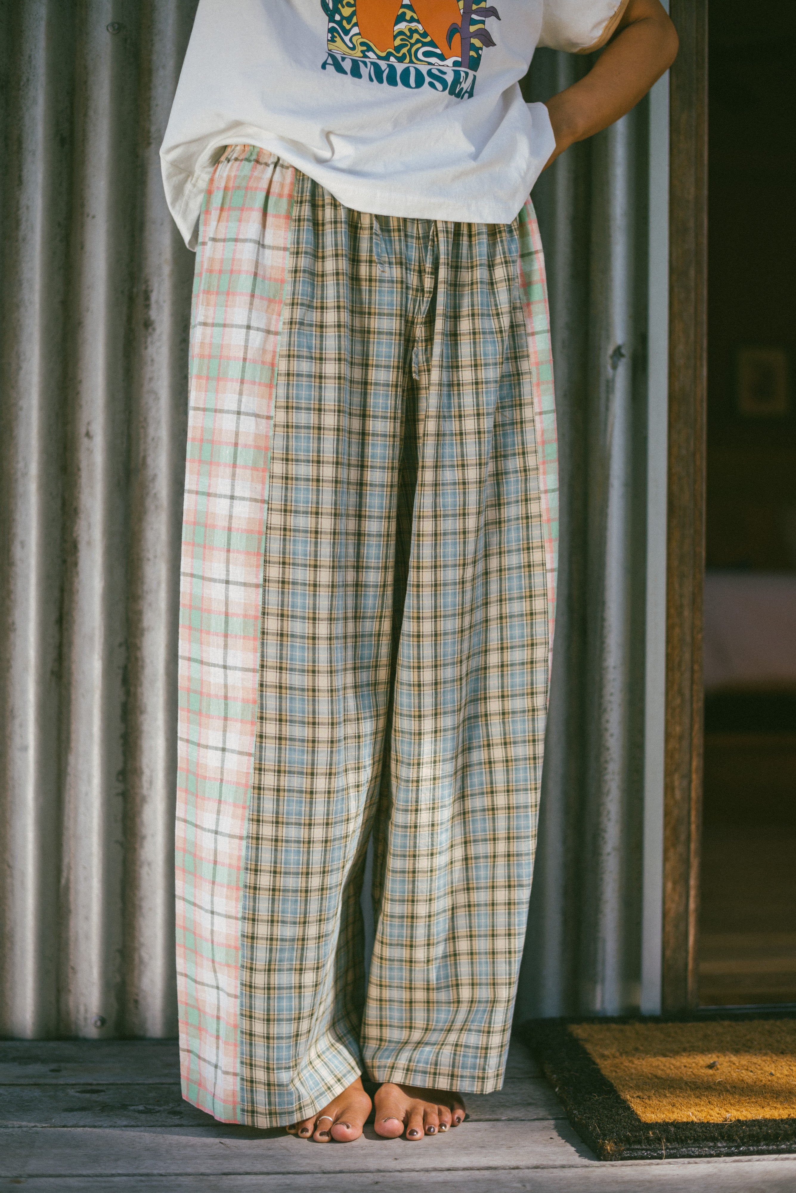 Patchwork Pant in Cottage Plaid - Atmosea