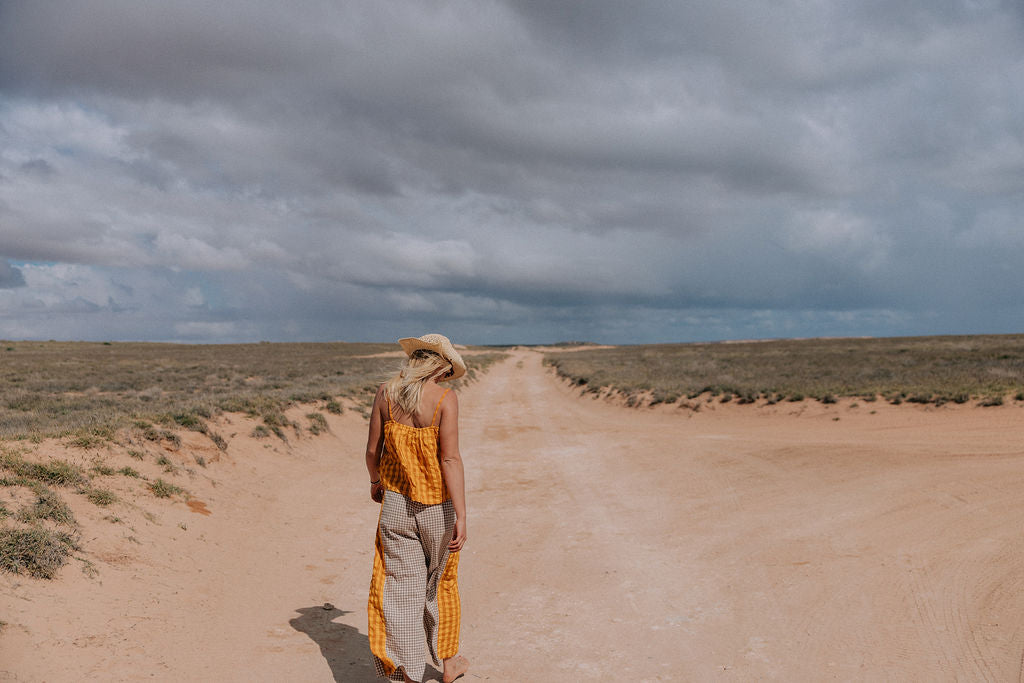 Patchwork Pant in Ginger Gingham - Atmosea