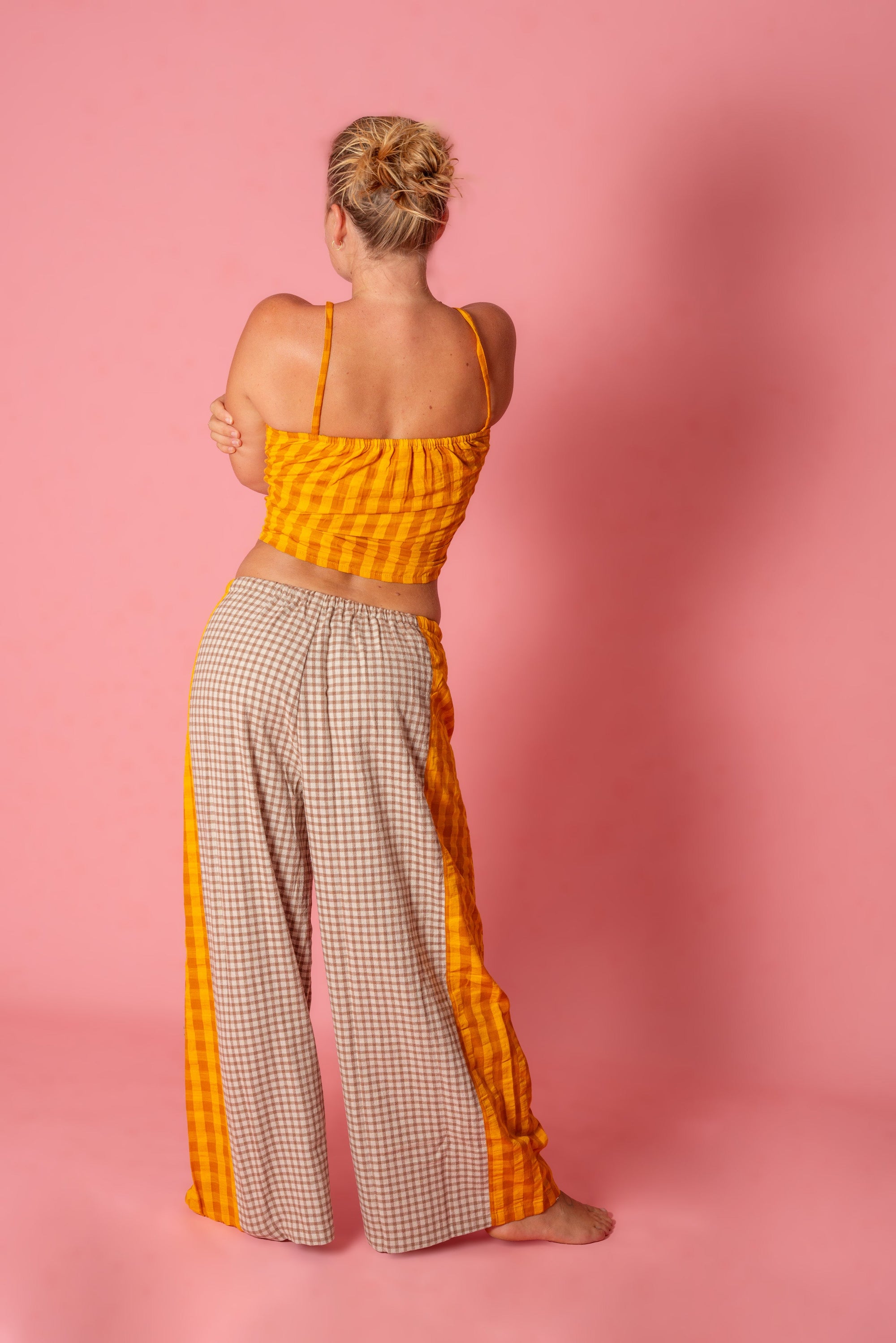 Patchwork Pant in Ginger Gingham - Atmosea