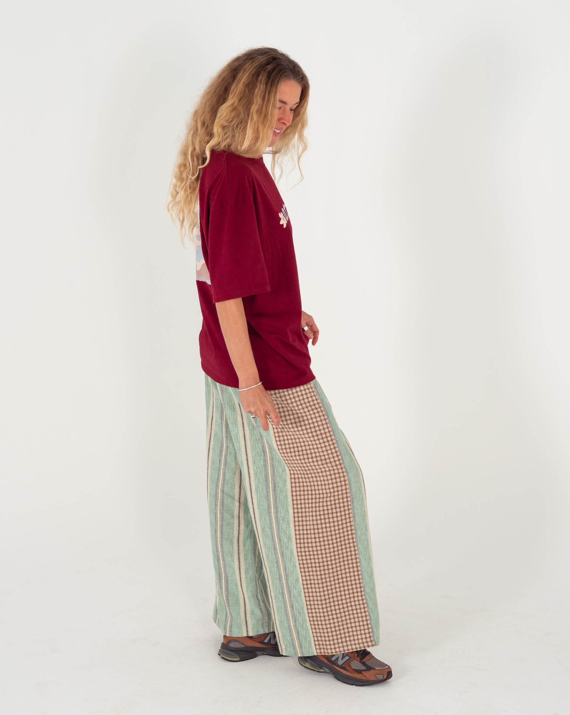 Patchwork Pant in Holiday Stripe - Atmosea