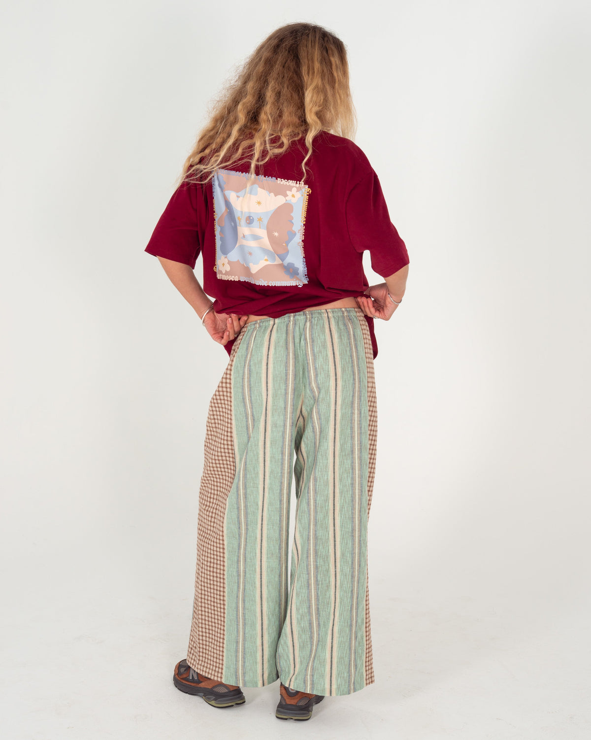 Patchwork Pant in Holiday Stripe - Atmosea