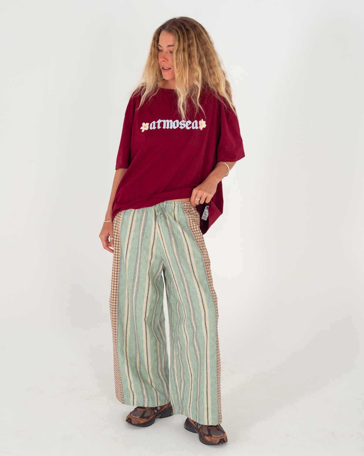 Patchwork Pant in Holiday Stripe - Atmosea