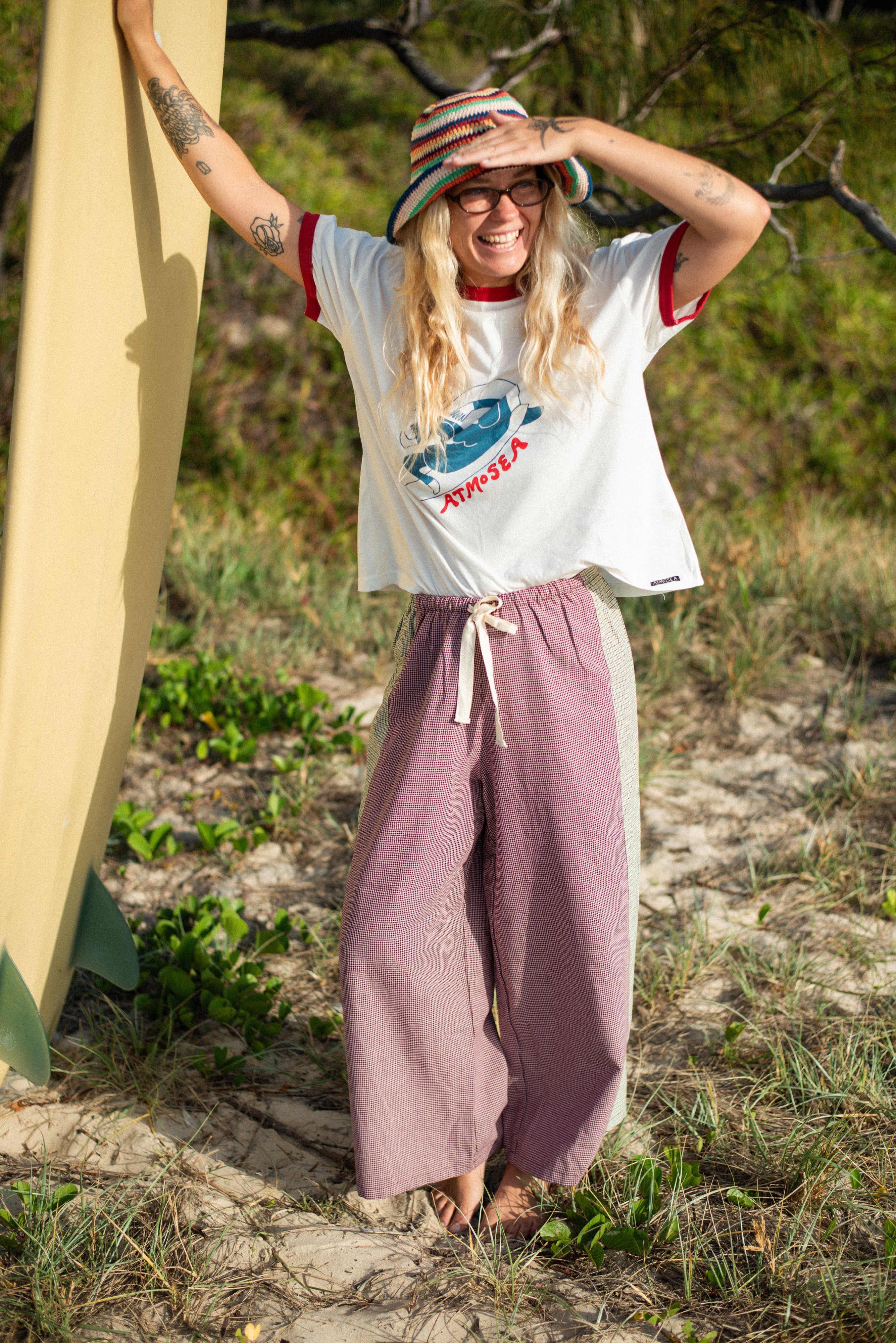 Patchwork Pant in Hounds Tooth Combo - Atmosea