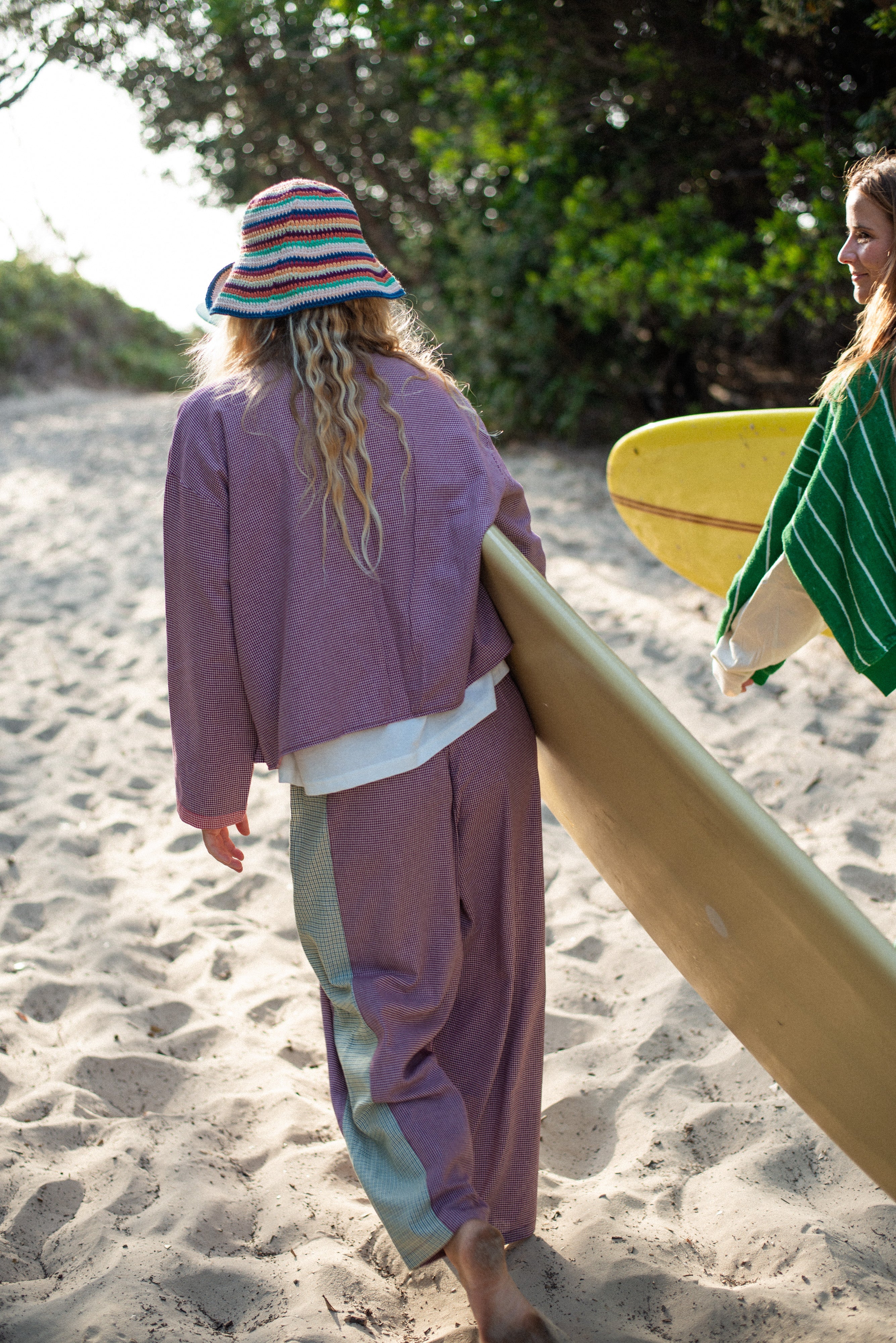 Patchwork Pant in Hounds Tooth Combo - Atmosea