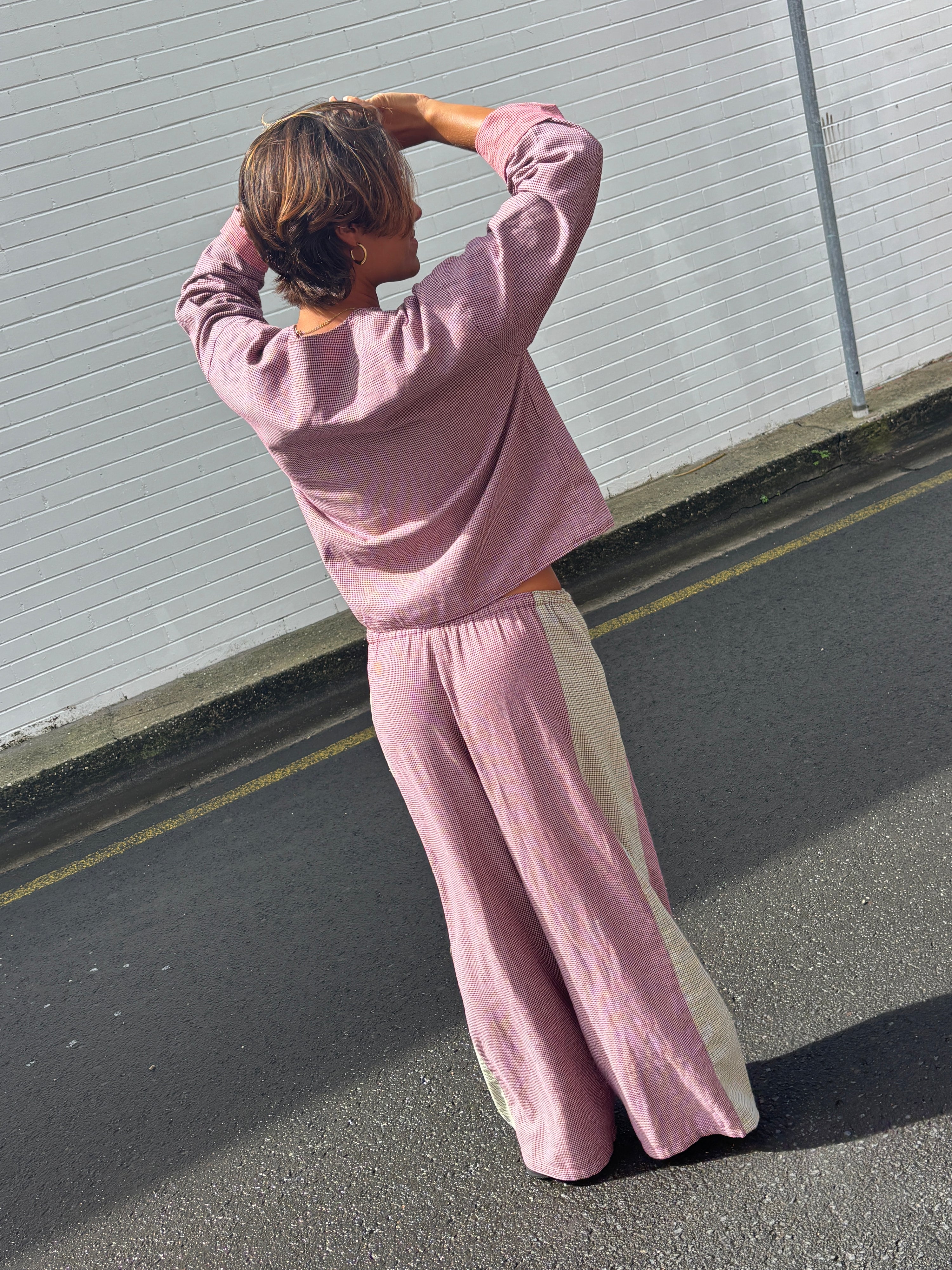 Patchwork Pant in Hounds Tooth Combo - Atmosea