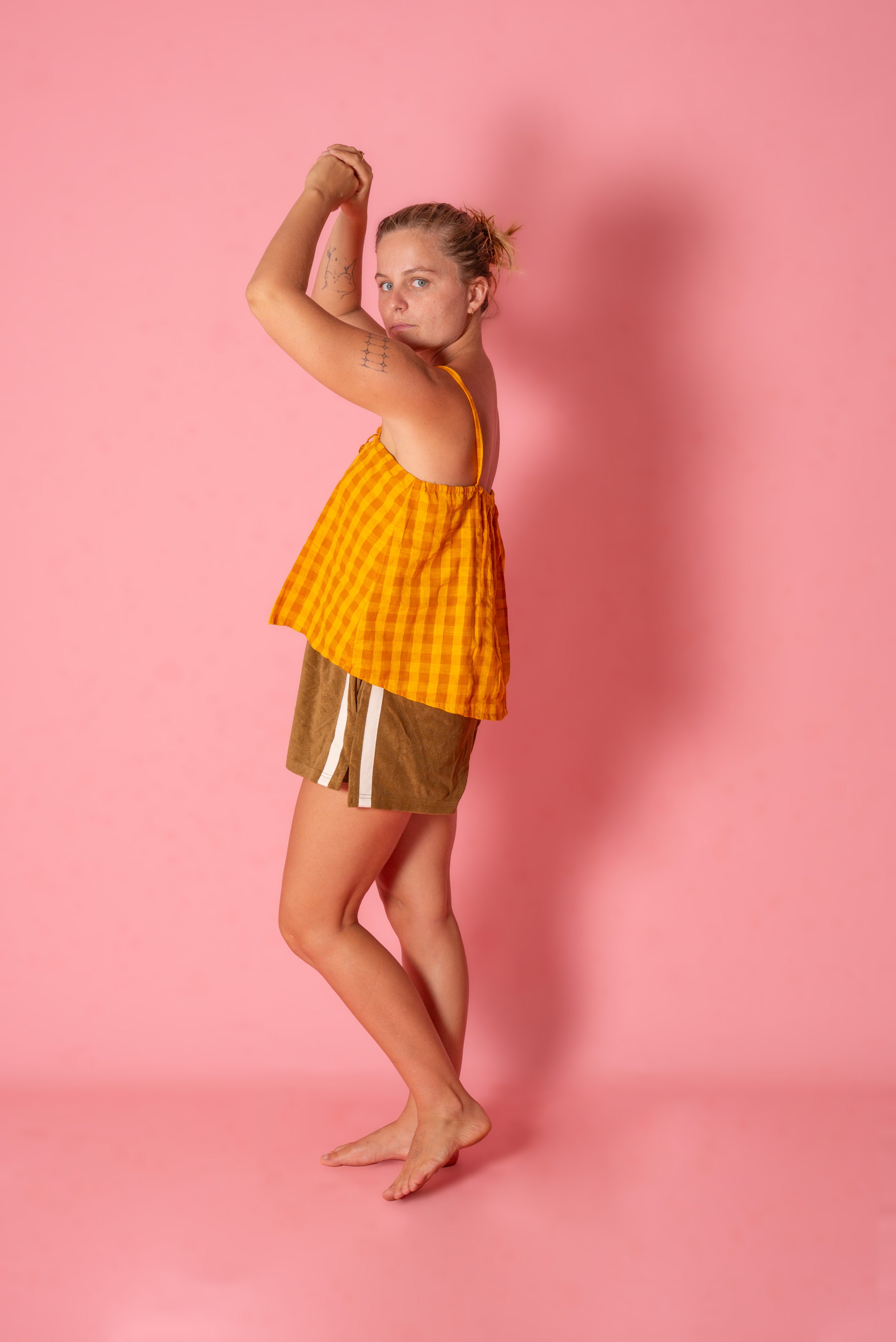 Patchwork Singlet Ginger Gingham - Atmosea